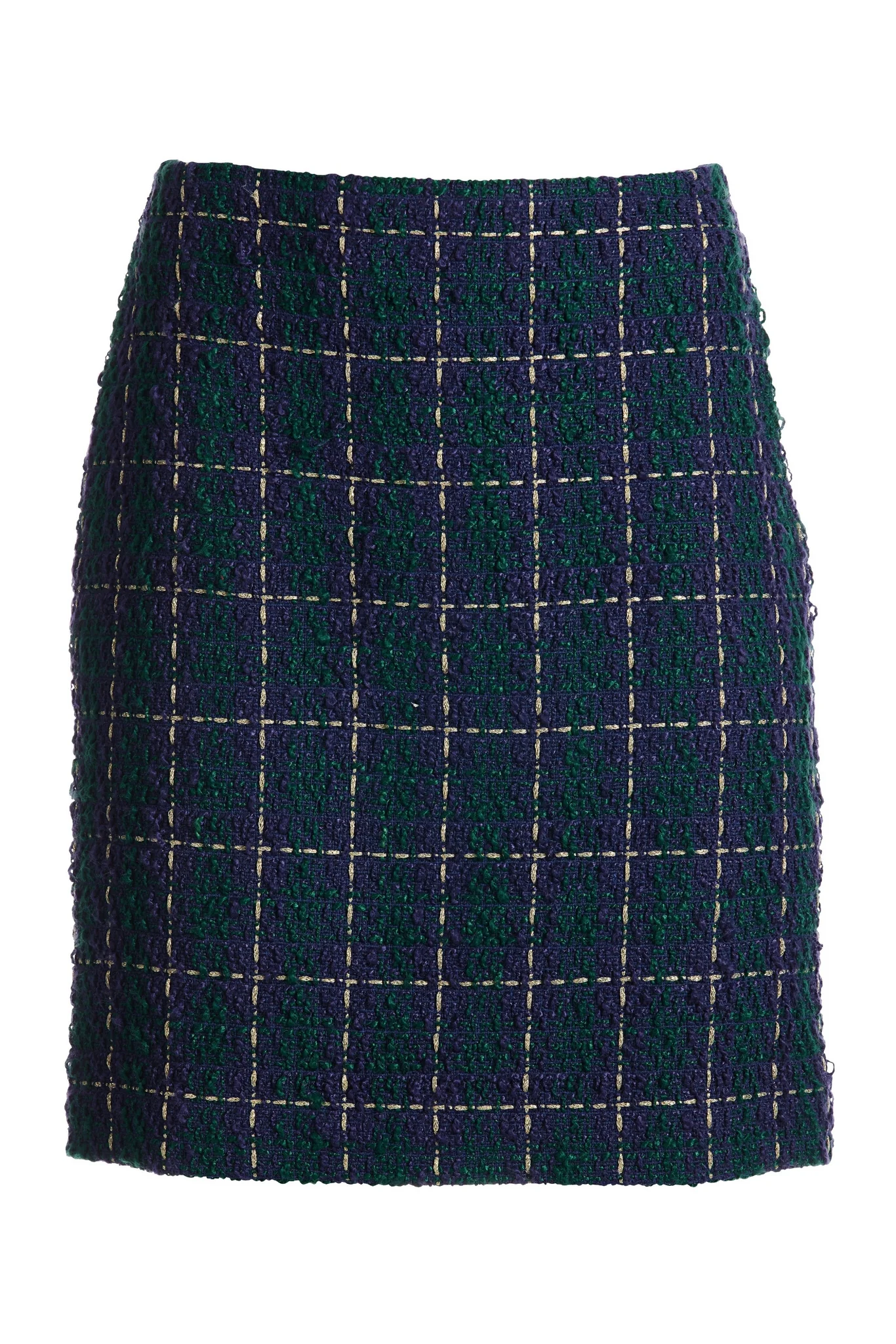Tweed Plaid Mini Skirt Navy Multi - Mycitystee
