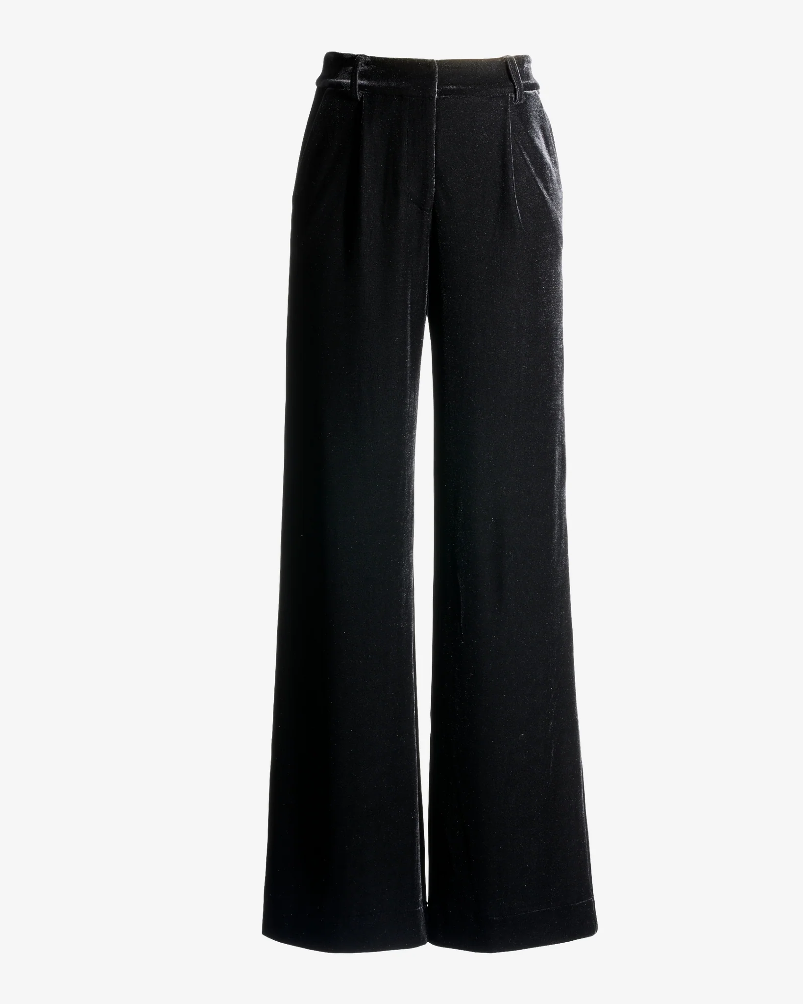 Malibu Wide Leg Velvet Trouser Pant Black - Mycitystee