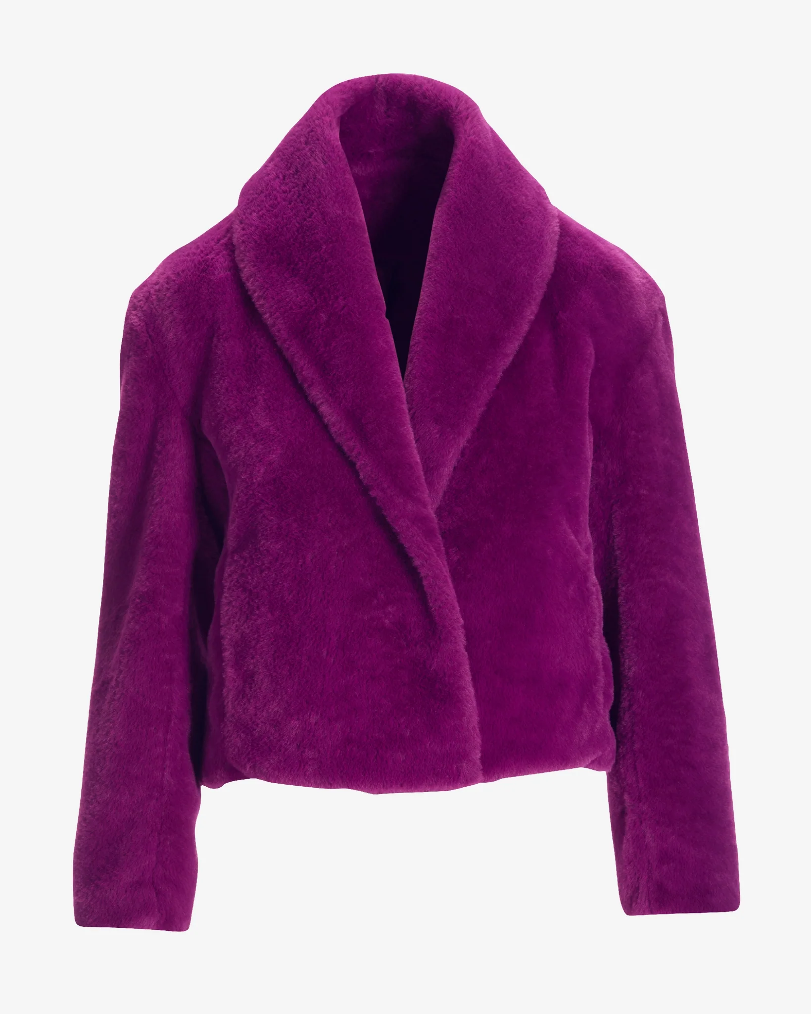 Shawl Collar Versatile Faux Fur Chubby Hollyhock - Mycitystee