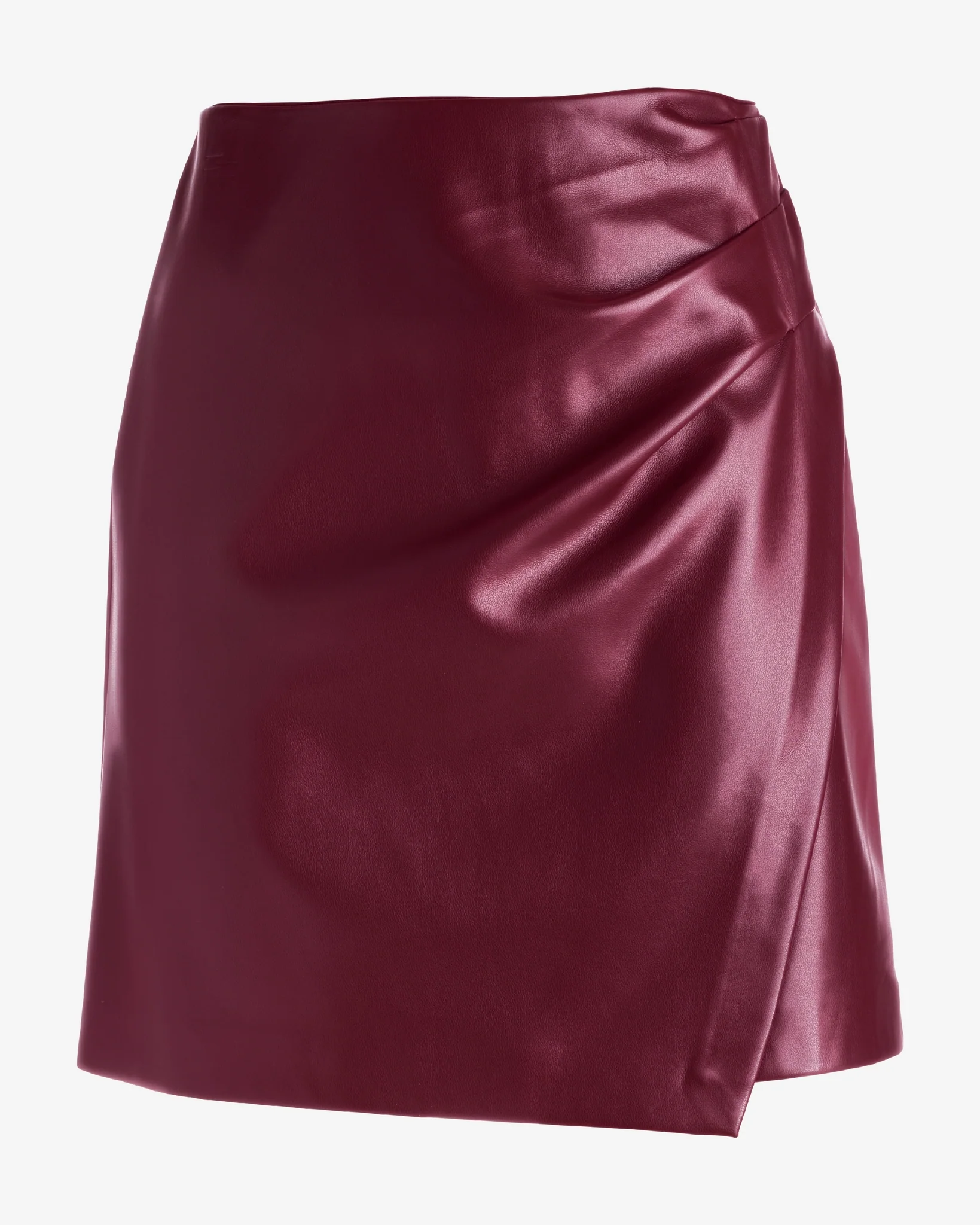 Faux Leather Mini Skirt Wine - Mycitystee