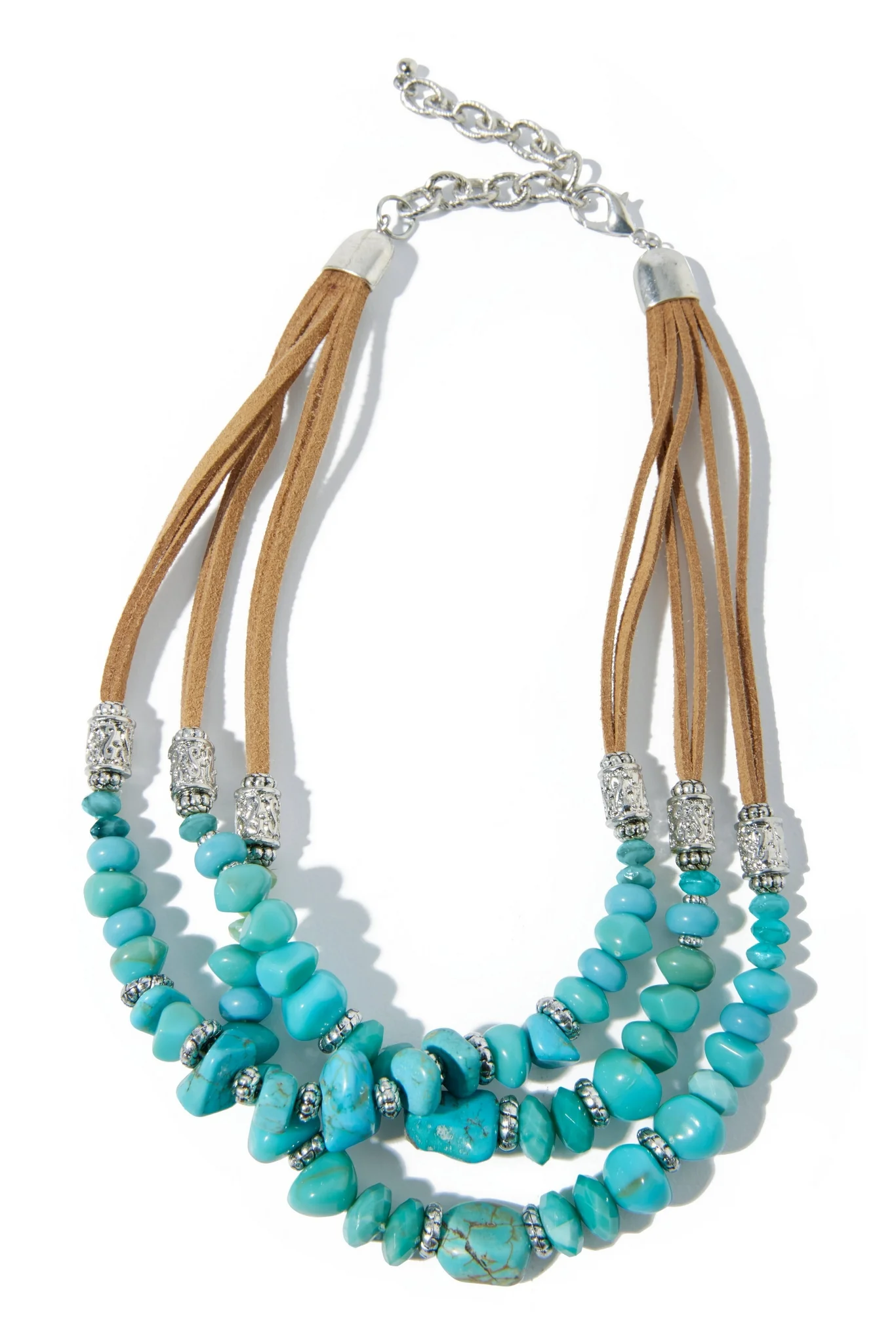 Faux Suede And Stone Choker Necklace Multi - Mycitystee