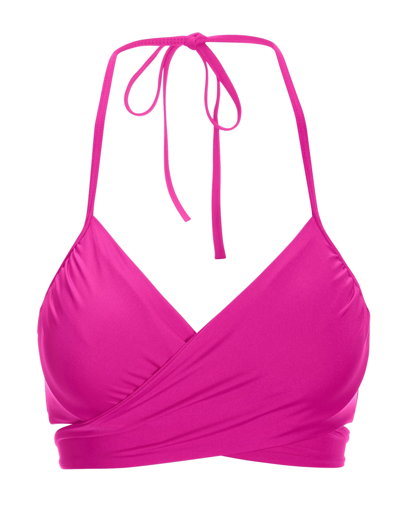 Swim Sense Underwire Wrap Bikini Top 2AJ56 Fuchsia Red - Mycitystee