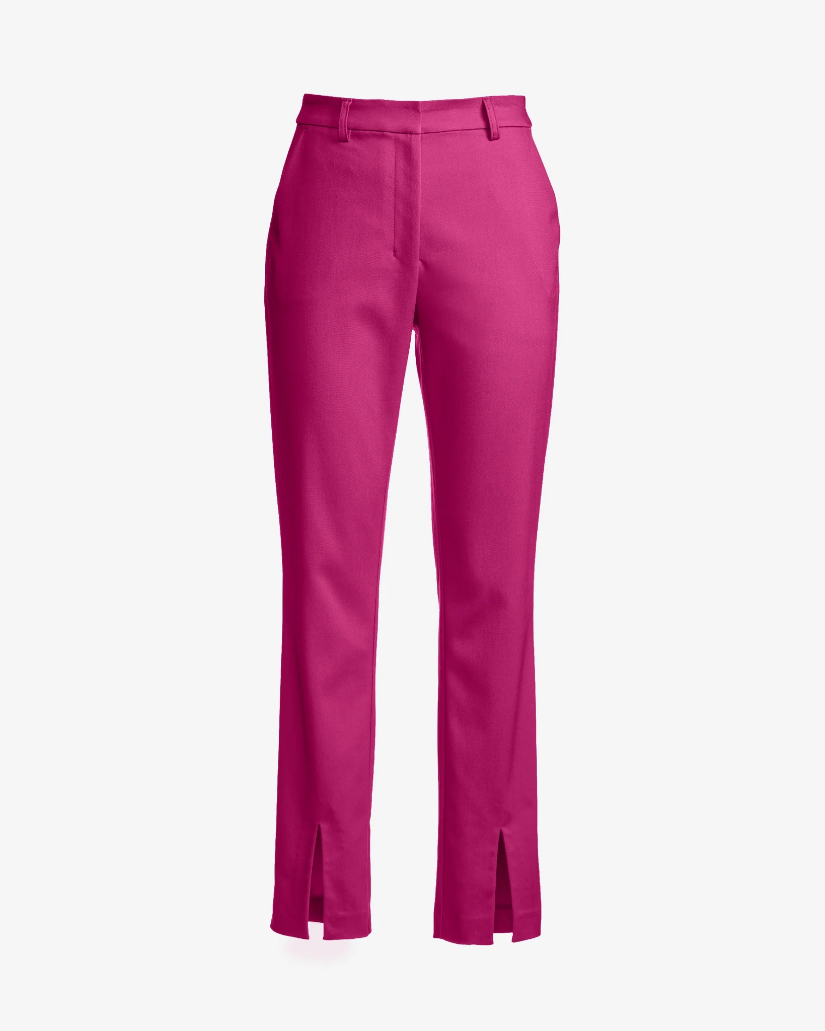 Newport Modern Slim Straight Leg Slit Front Trouser Pant Festival Fuchsia - Mycitystee