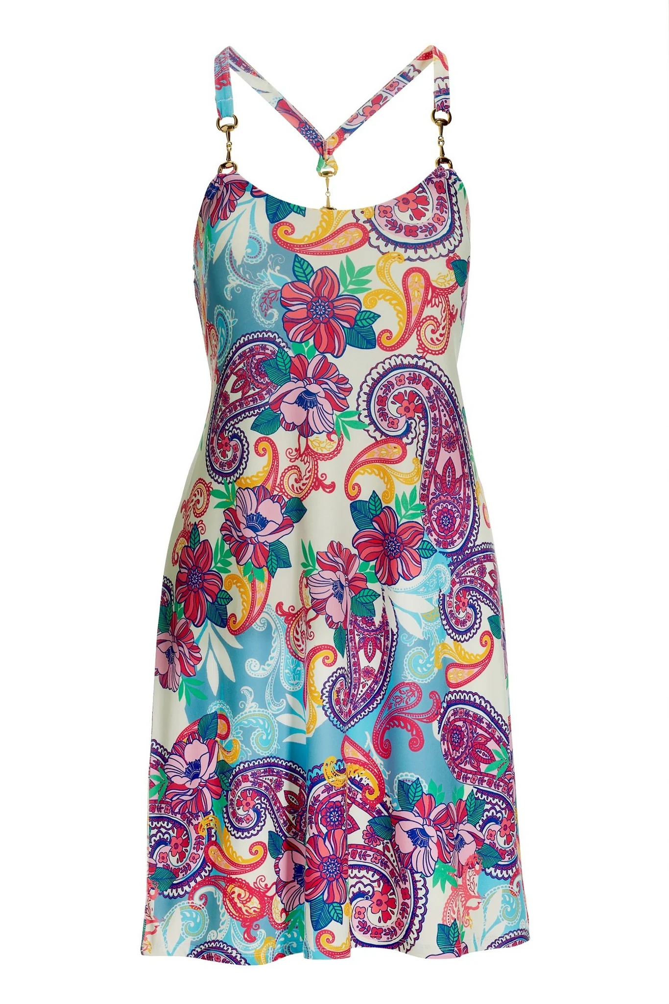 Sedona Swirls Print Hardware Detail Short Dress Multi - Mycitystee