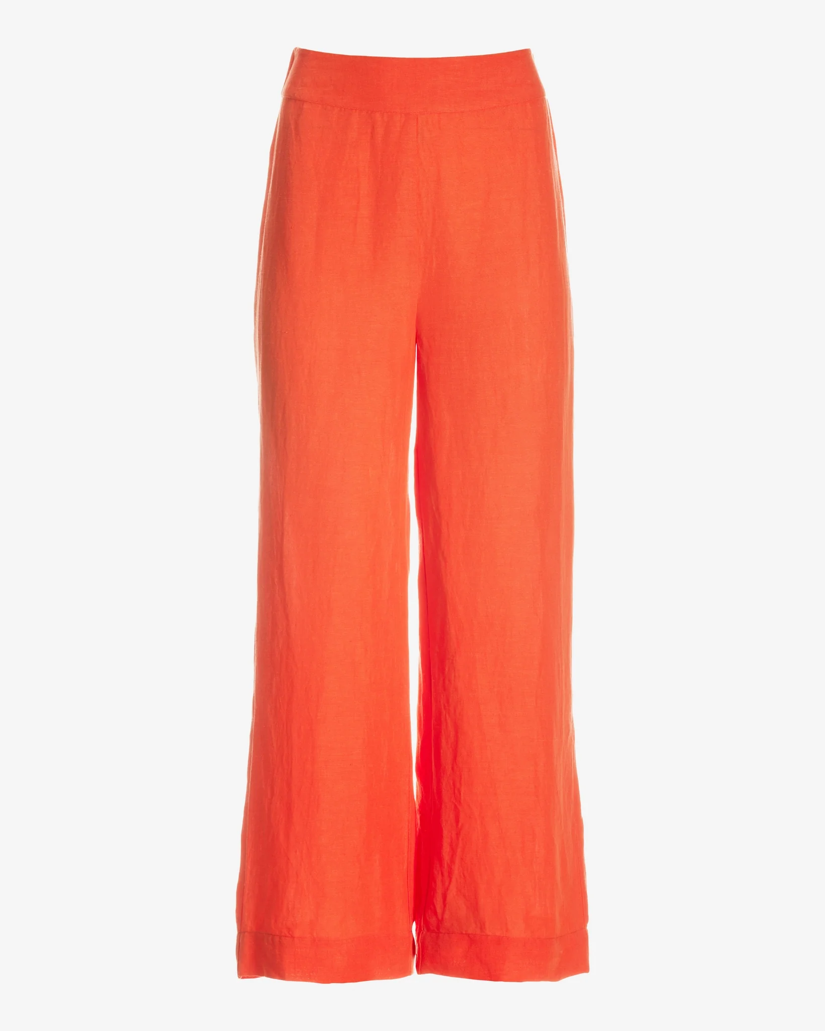 Malibu Linen Cropped Pant Hot Coral - Mycitystee