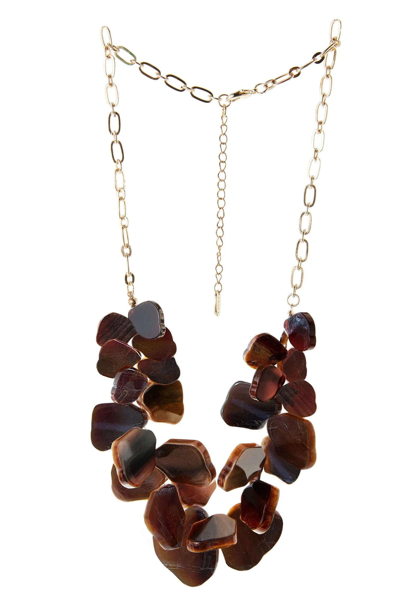 Natural Tones 3D Necklace Brown Multi - Mycitystee