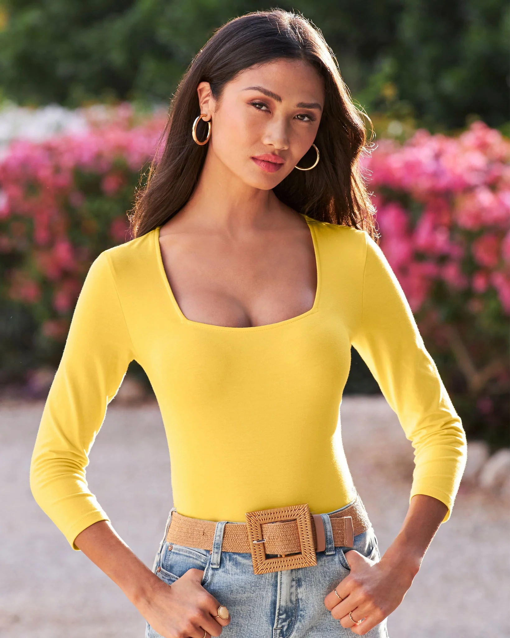 So Sexy Square-Neck Top Lemon Drop - Mycitystee