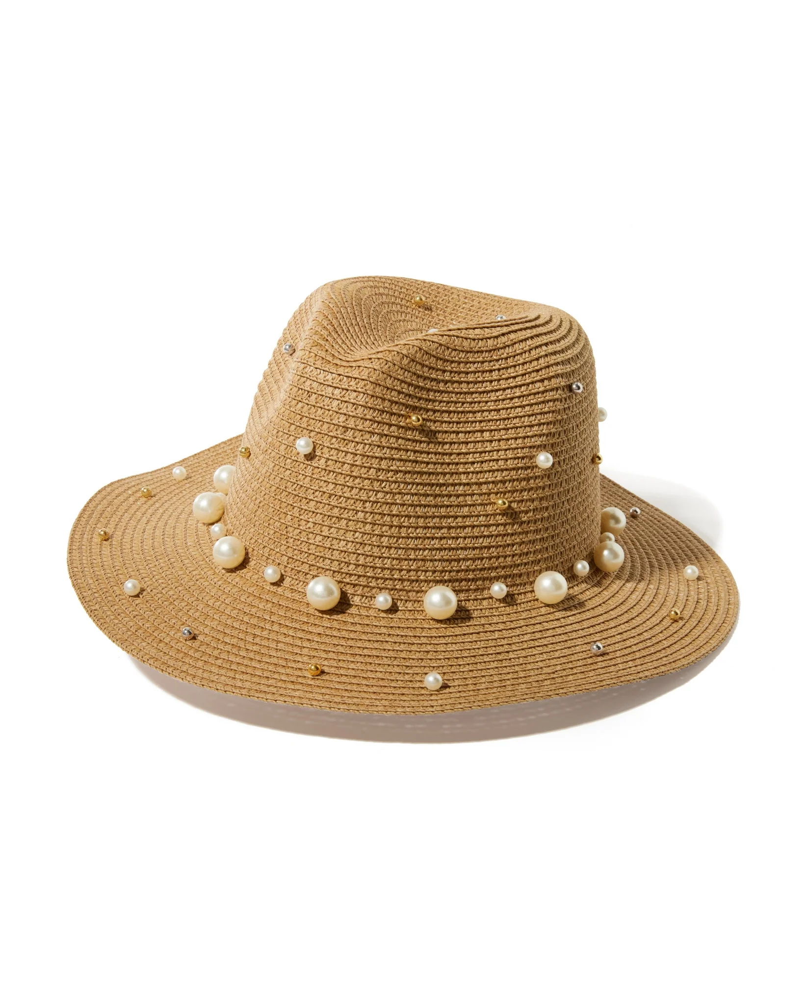 Pearl Embellished Hat Natural - Mycitystee