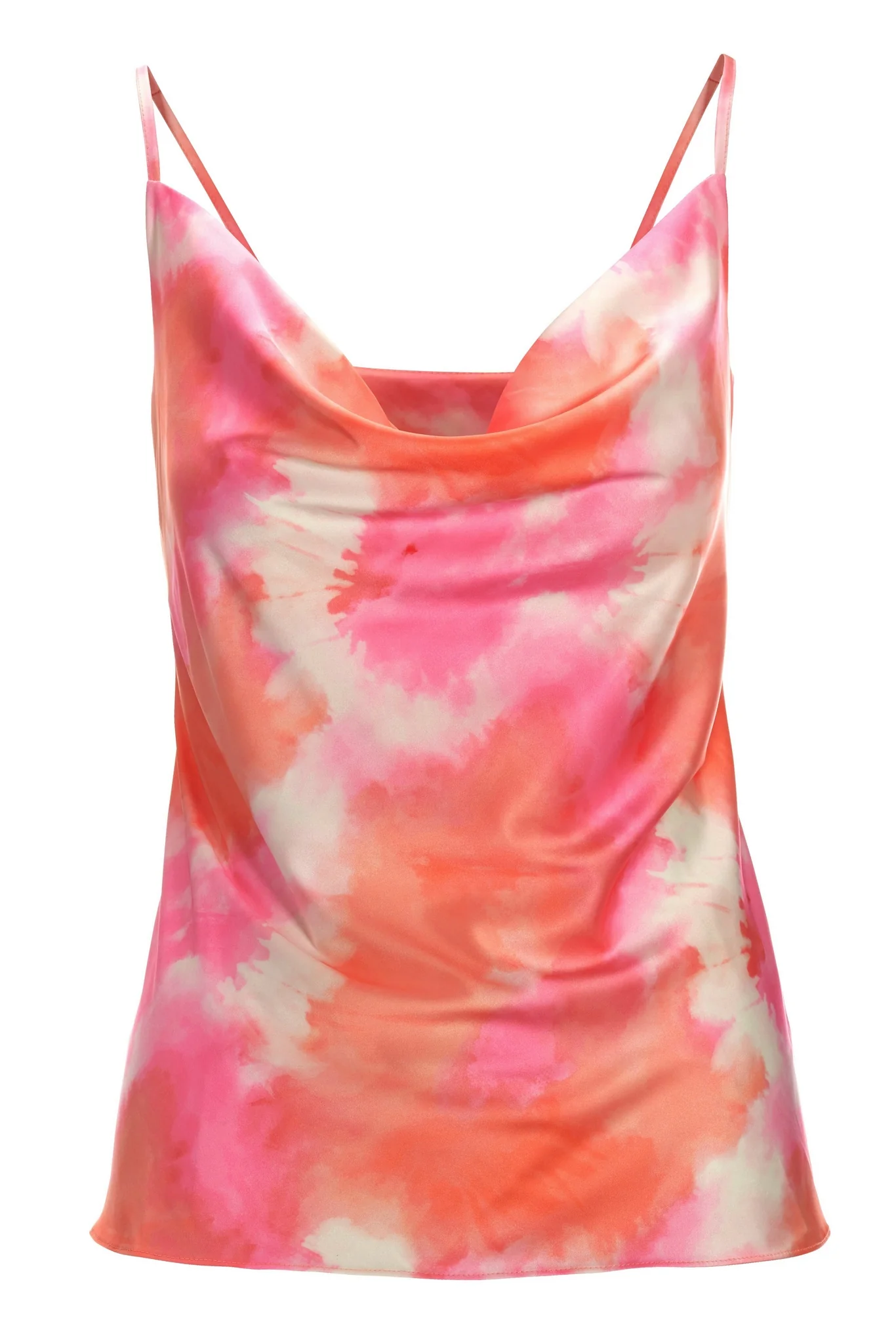 Blossom Ombre Cowl Neck Charmeuse Cami Pink Multi - Mycitystee