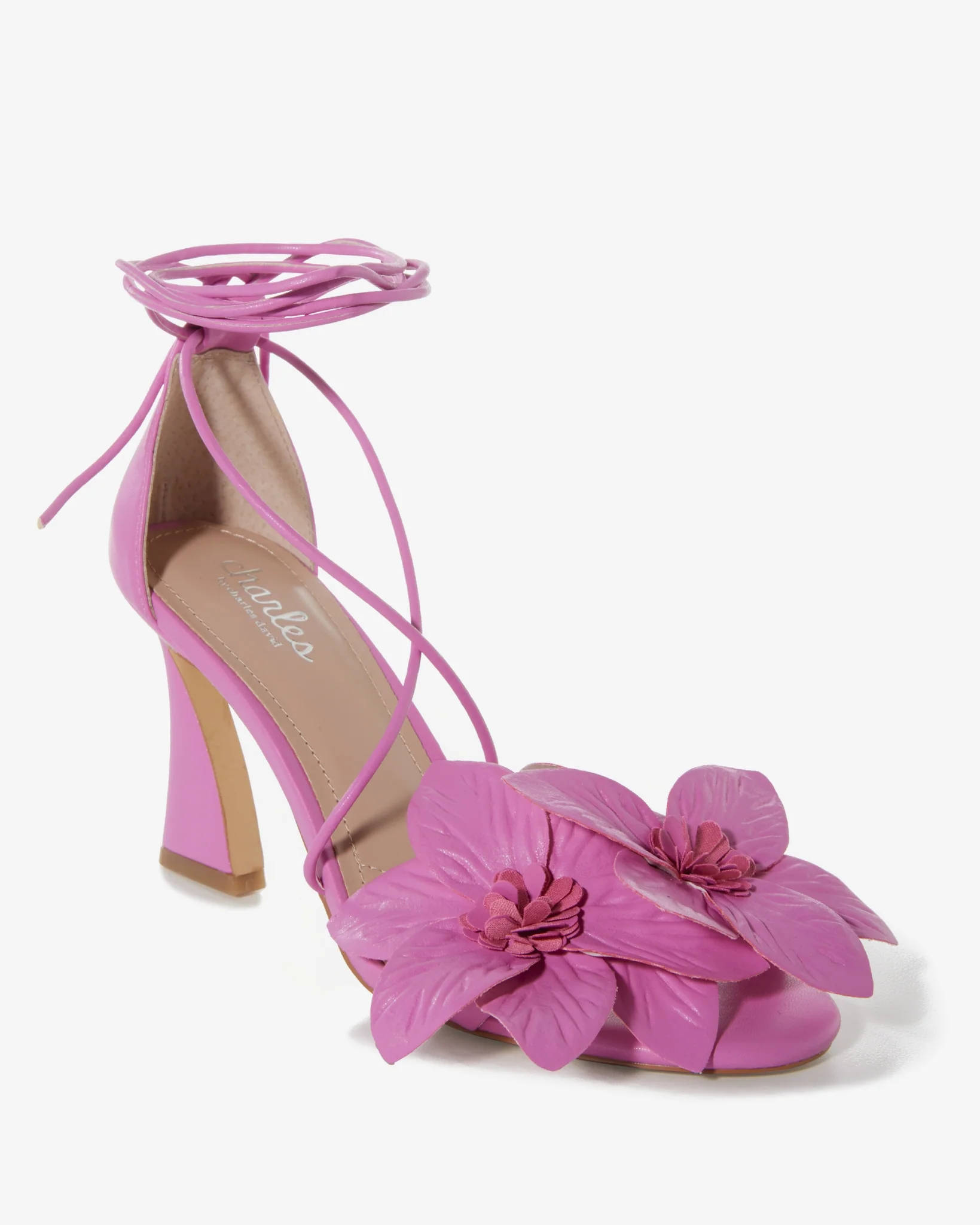 Floral Lace Up Heel Pink - Mycitystee