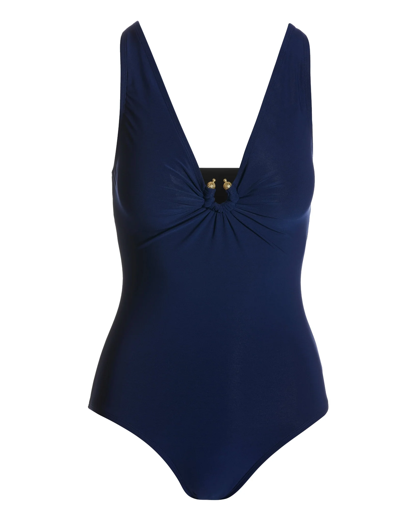 V-Neck Hardware One-Piece Swimsuit Navy - Mycitystee