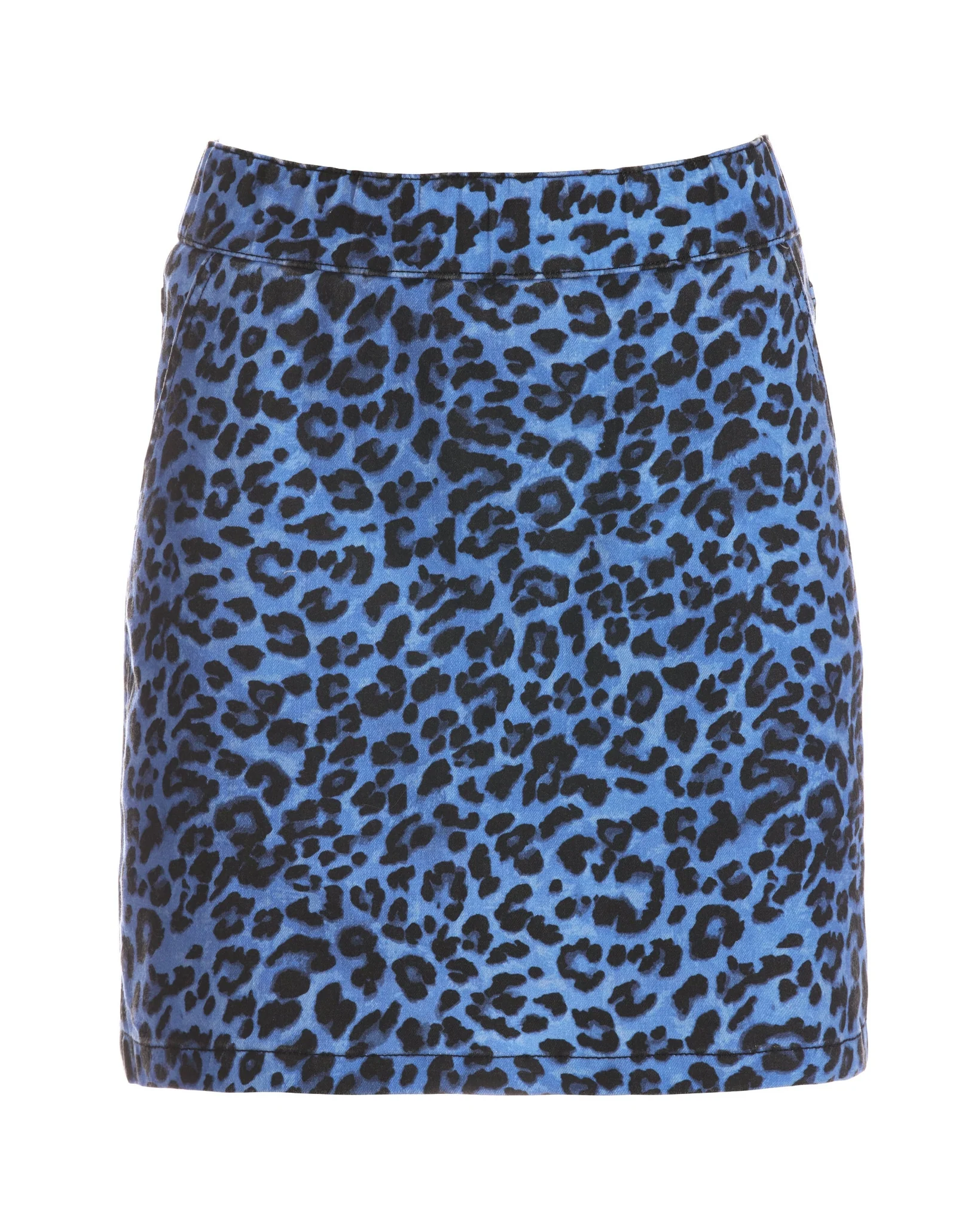 Blue Animal Print Pull-On Denim Skort Blue Animal - Mycitystee