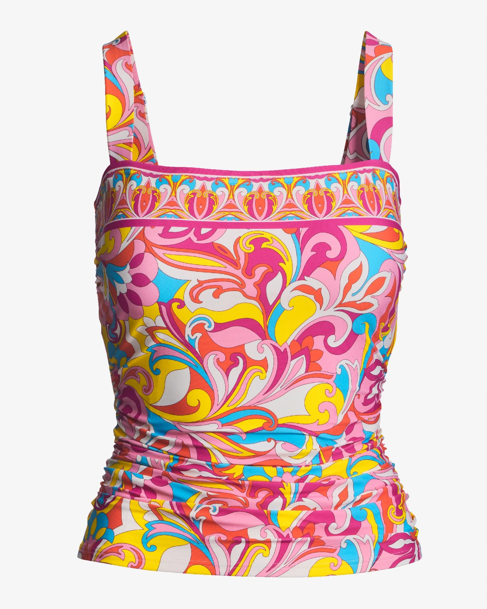 Swim Sense Print Square-Neck Tankini Top Tulum Abstract - Mycitystee