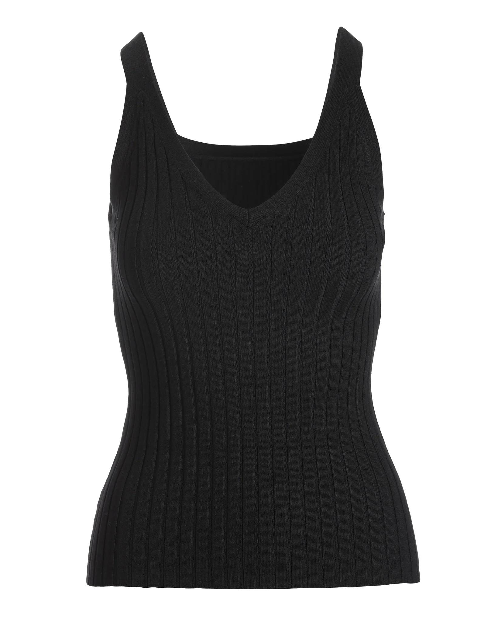 Wide Rib Sweater Tank Black - Mycitystee