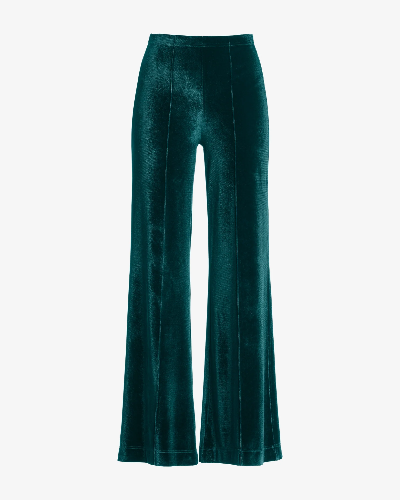 Pull-On Velvet Wide Leg Pant Emerald - Mycitystee
