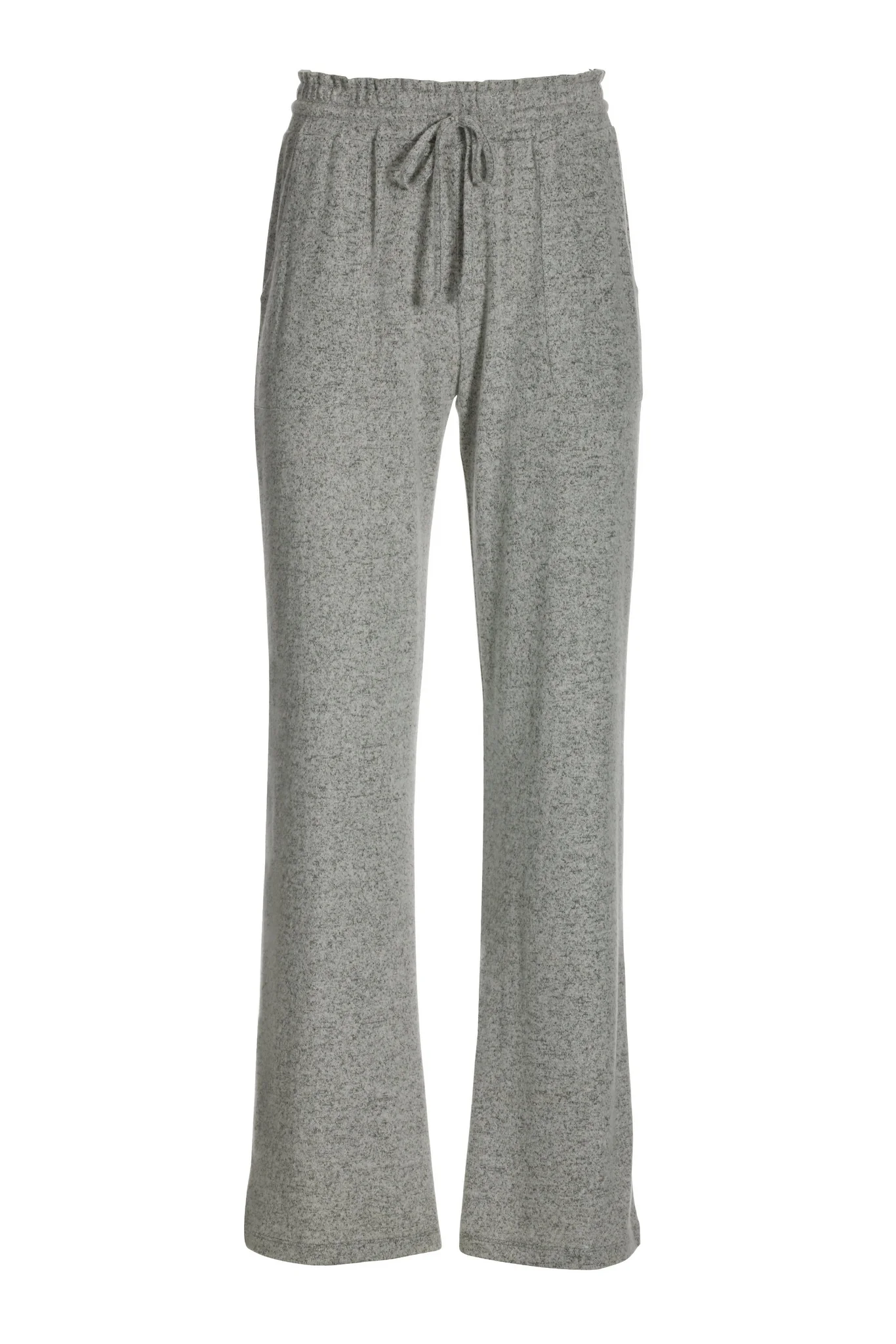So Soft Wide Leg Drawstring Pant Light Heather Gray - Mycitystee