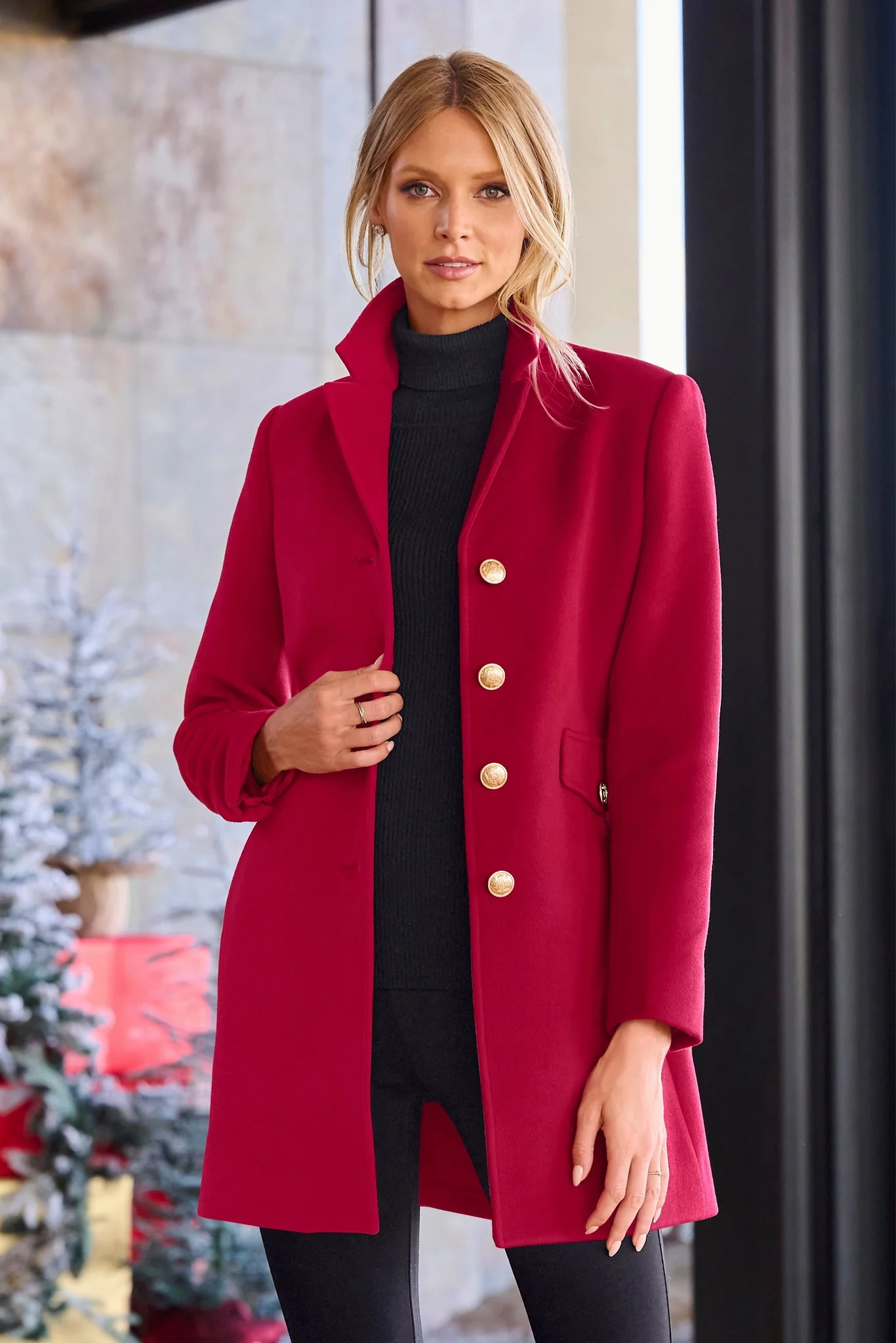 Classic Tailored Coat Red - Mycitystee