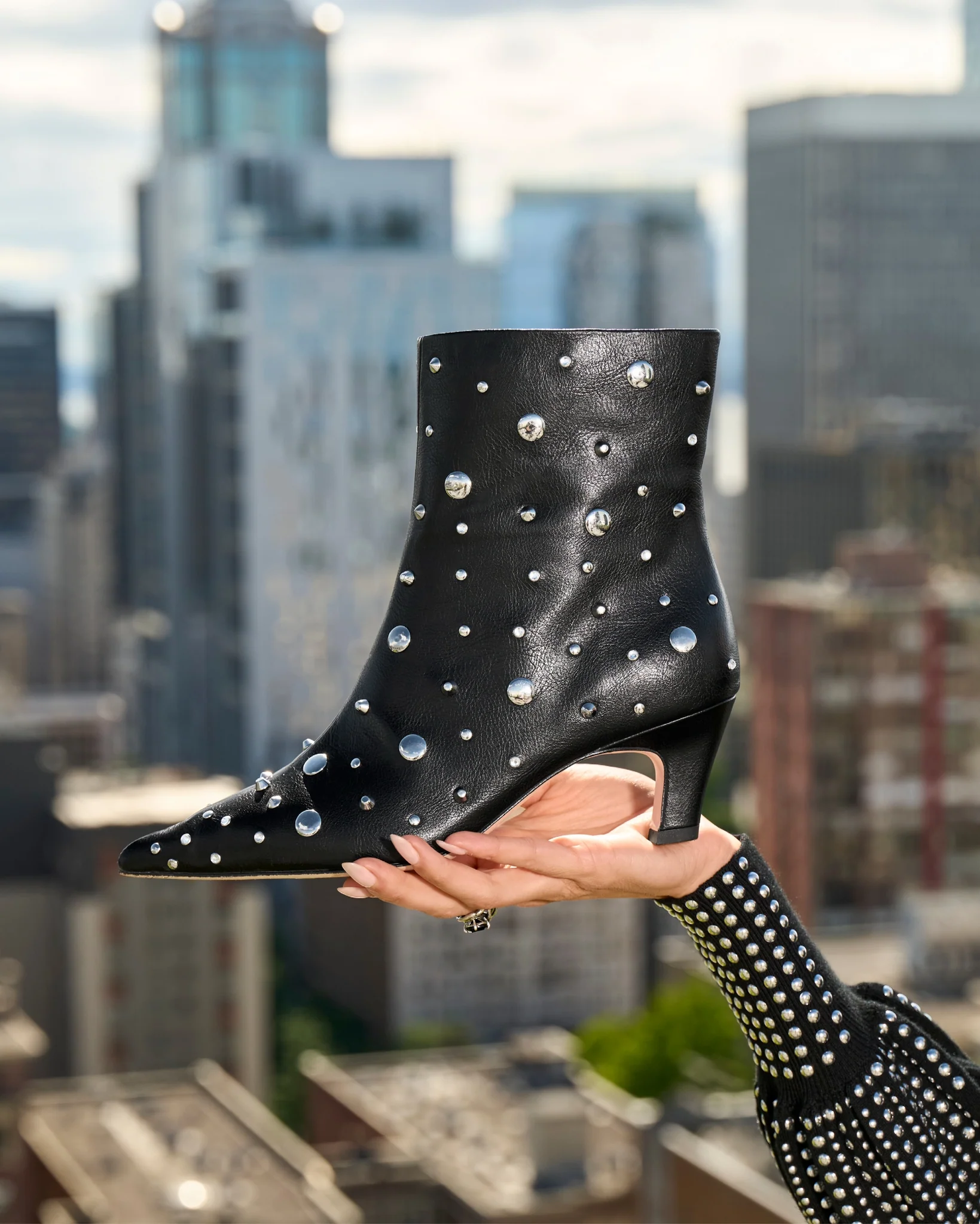 Studded Bootie Black - Mycitystee