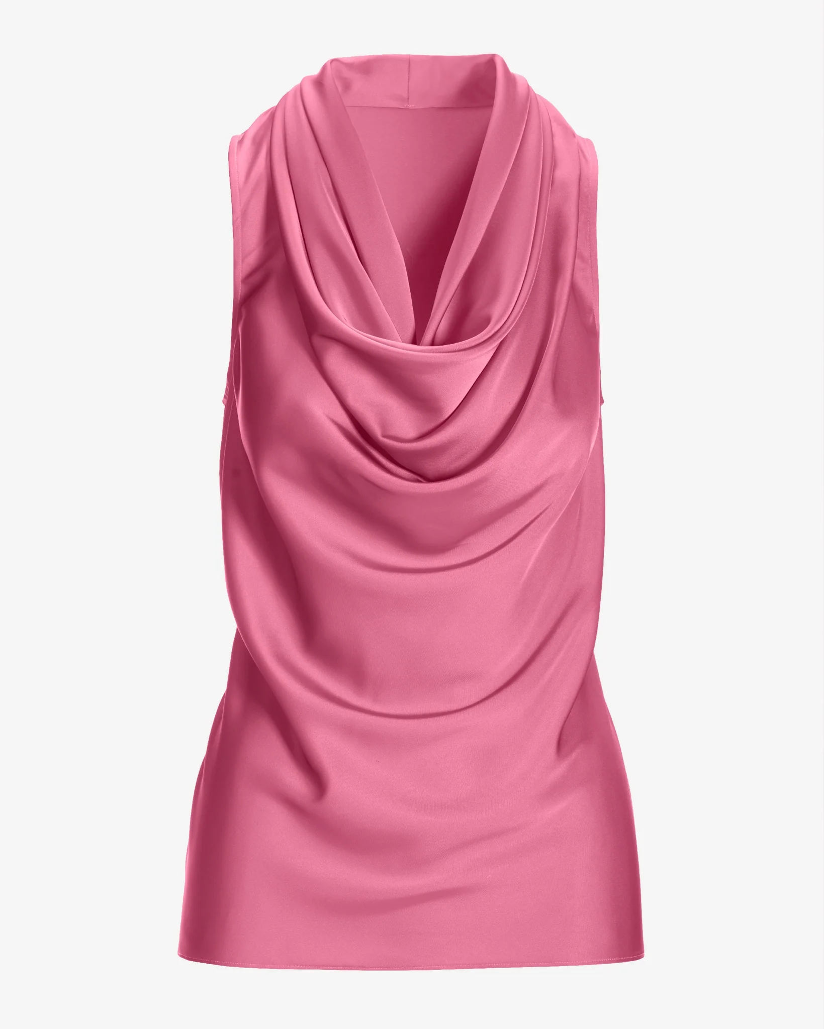 Marilyn Cowl-Neck Charmeuse Blouse Aurora Pink - Mycitystee