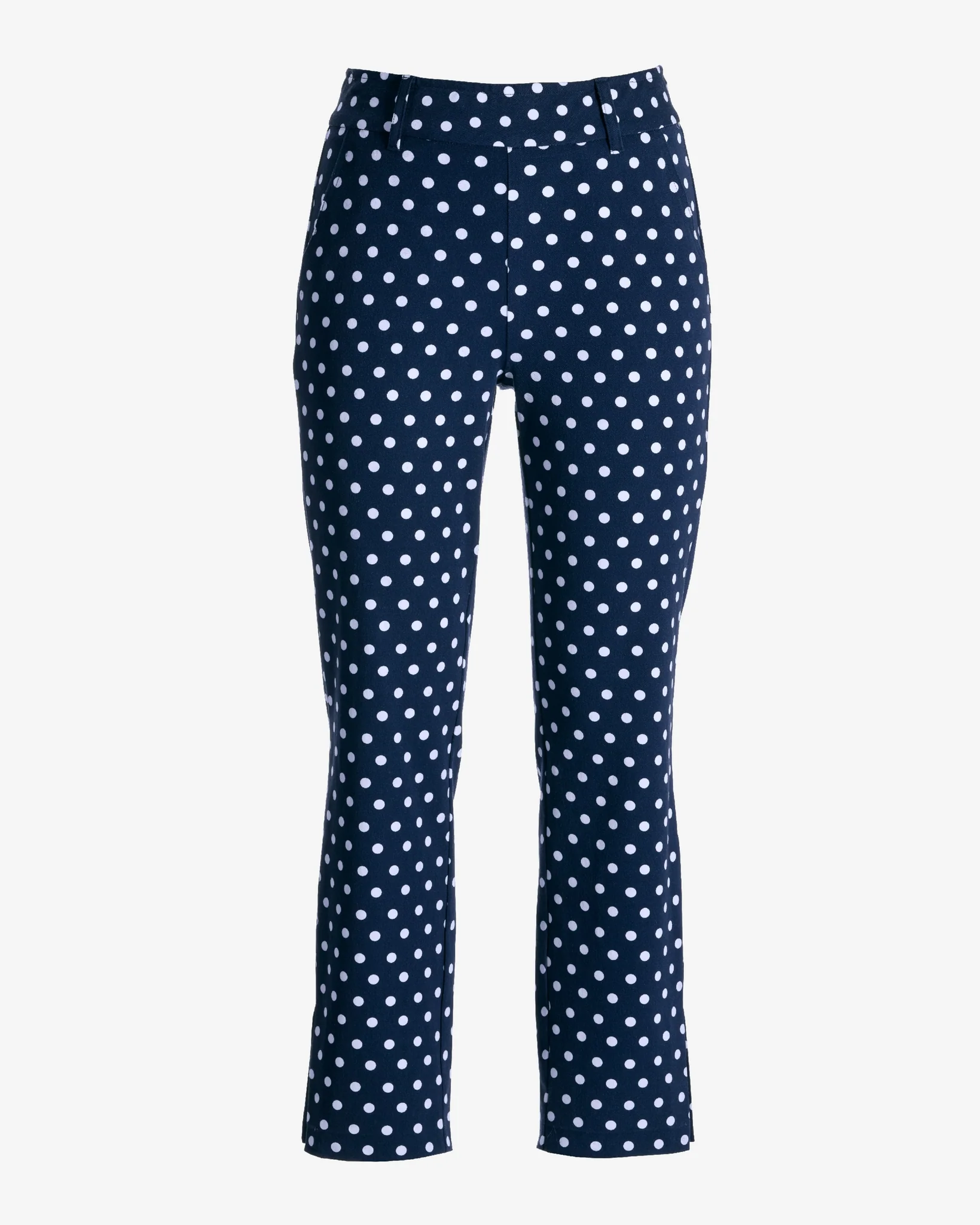 Newport Twill Polka Dot Print Pull On Cropped Pant Navy/White - Mycitystee