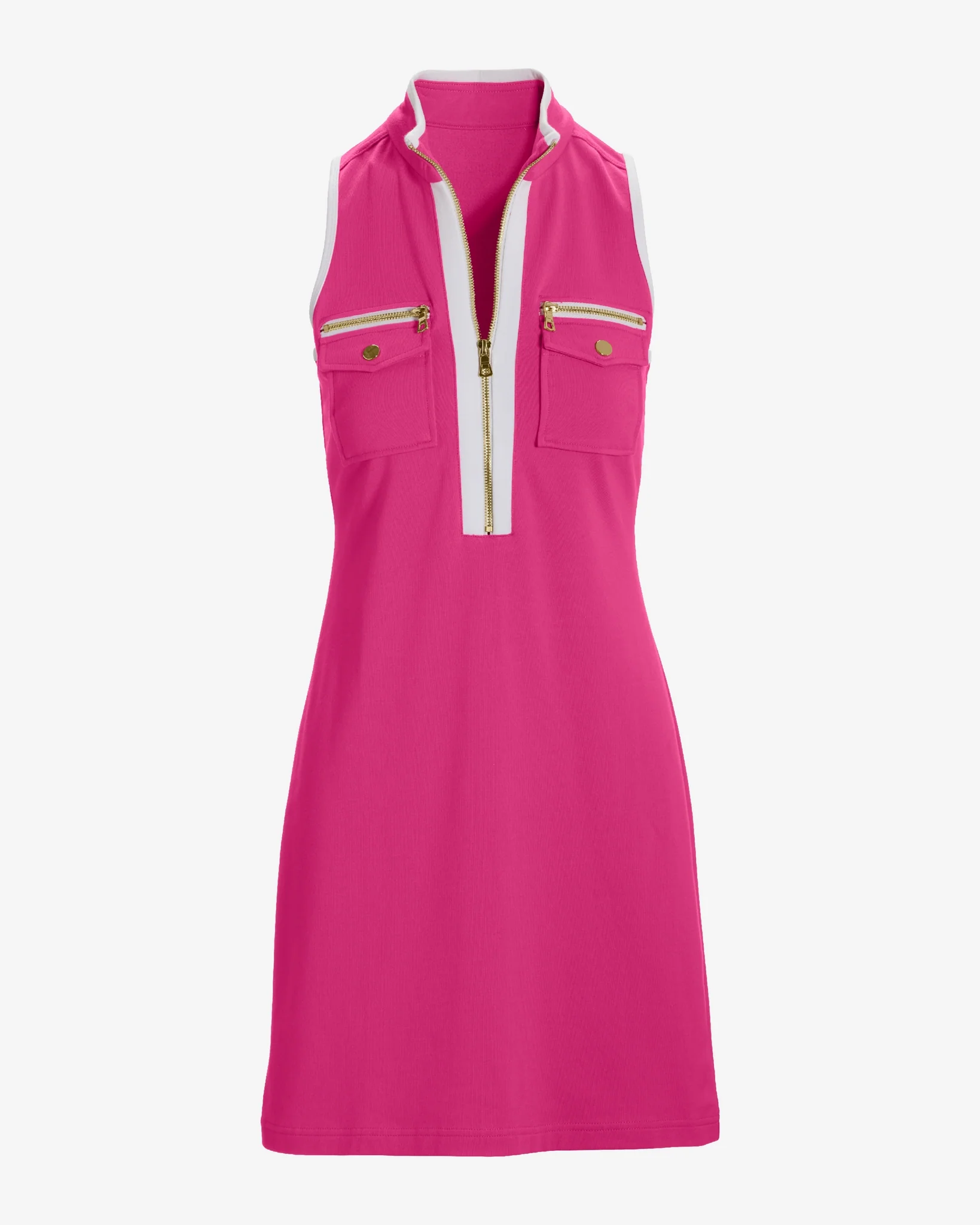 Sleeveless Chic Zip Dress Blossom - Mycitystee