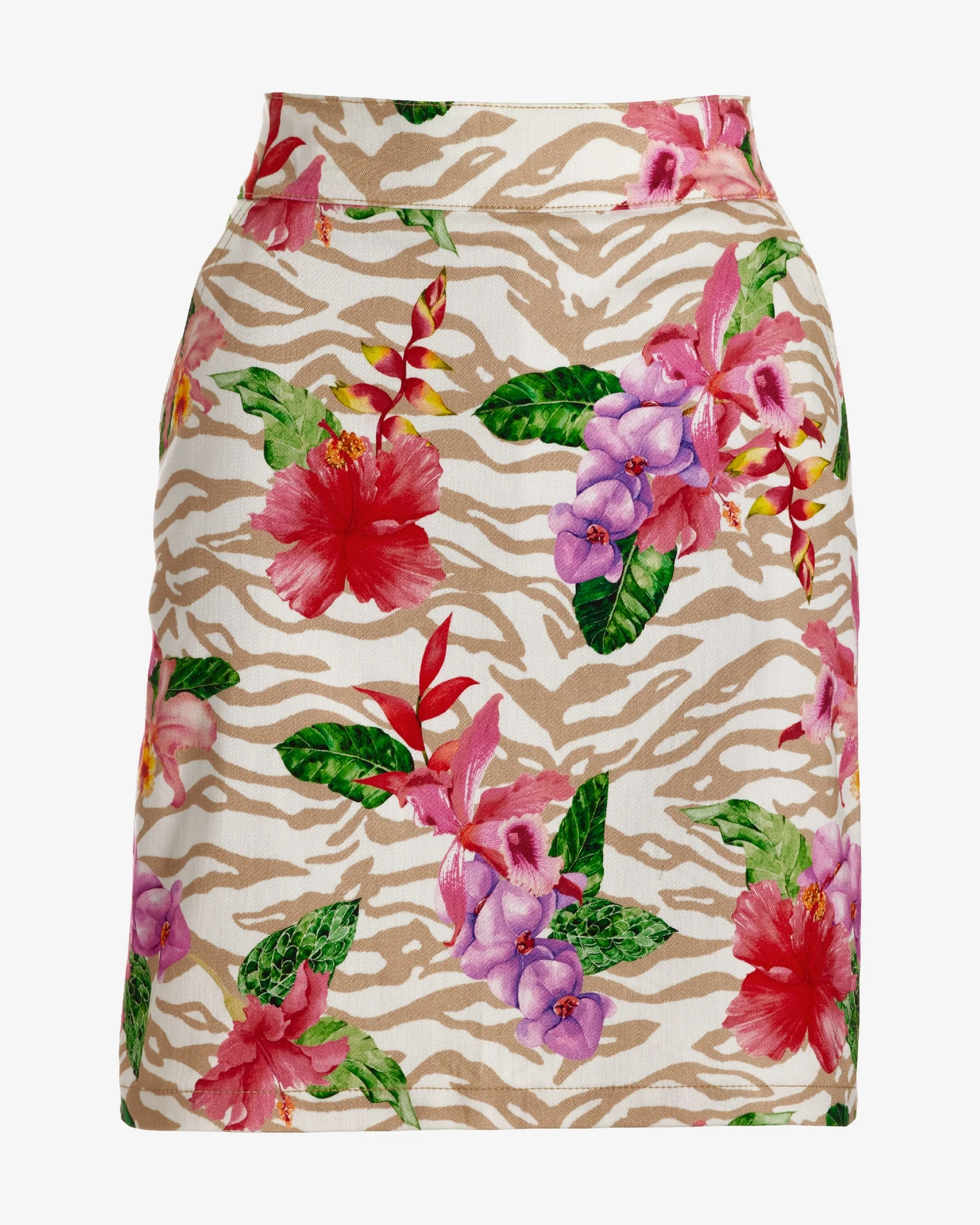 Print Pull-On Denim Skort Cape Town Tropics - Mycitystee