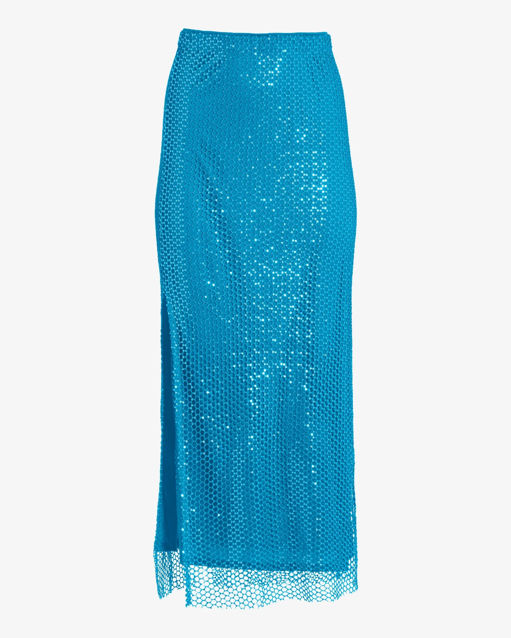 Shimmer Mesh Maxi Skirt Scuba Blue - Mycitystee