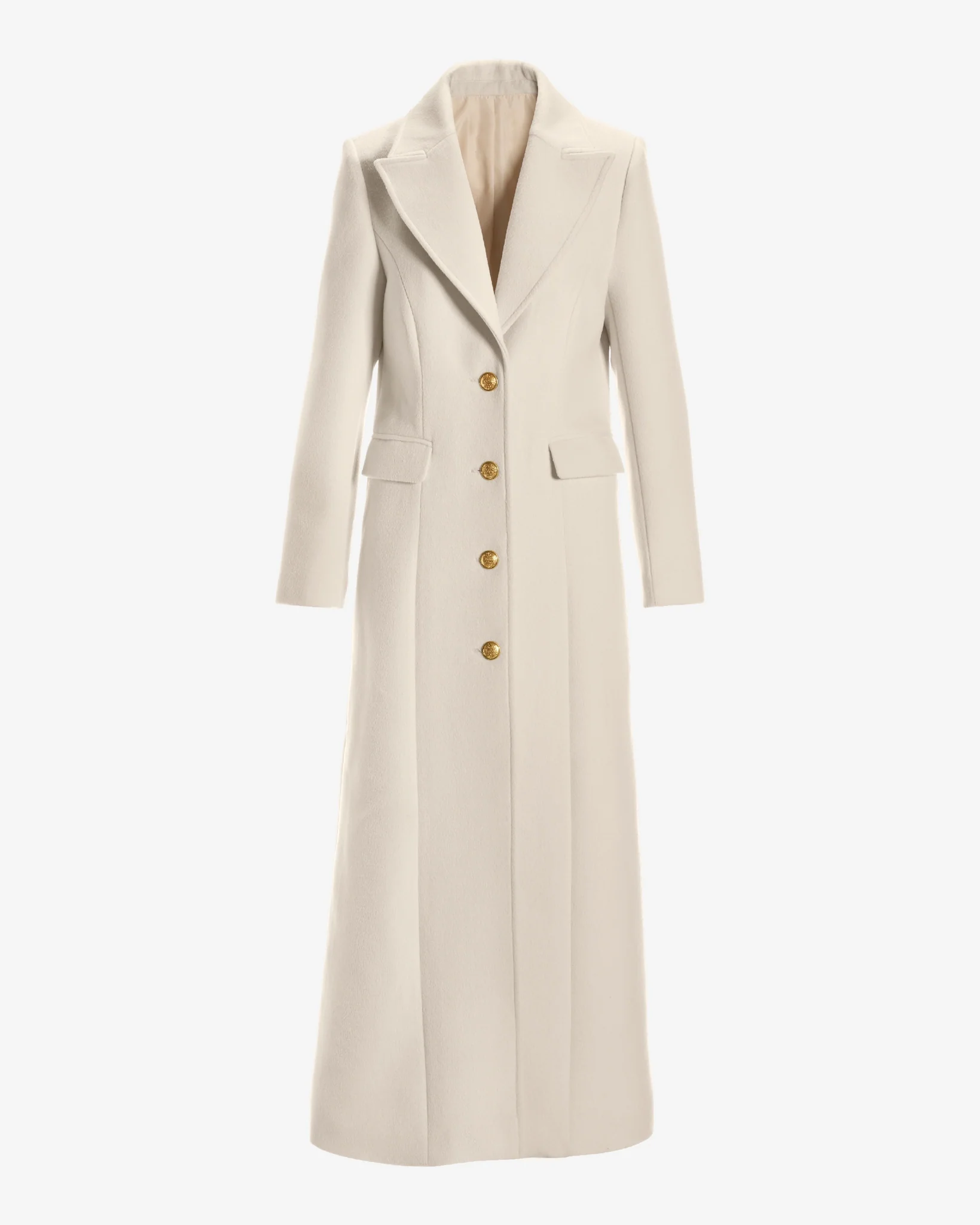 Full Length Classic Tailored Coat Ivory - Mycitystee