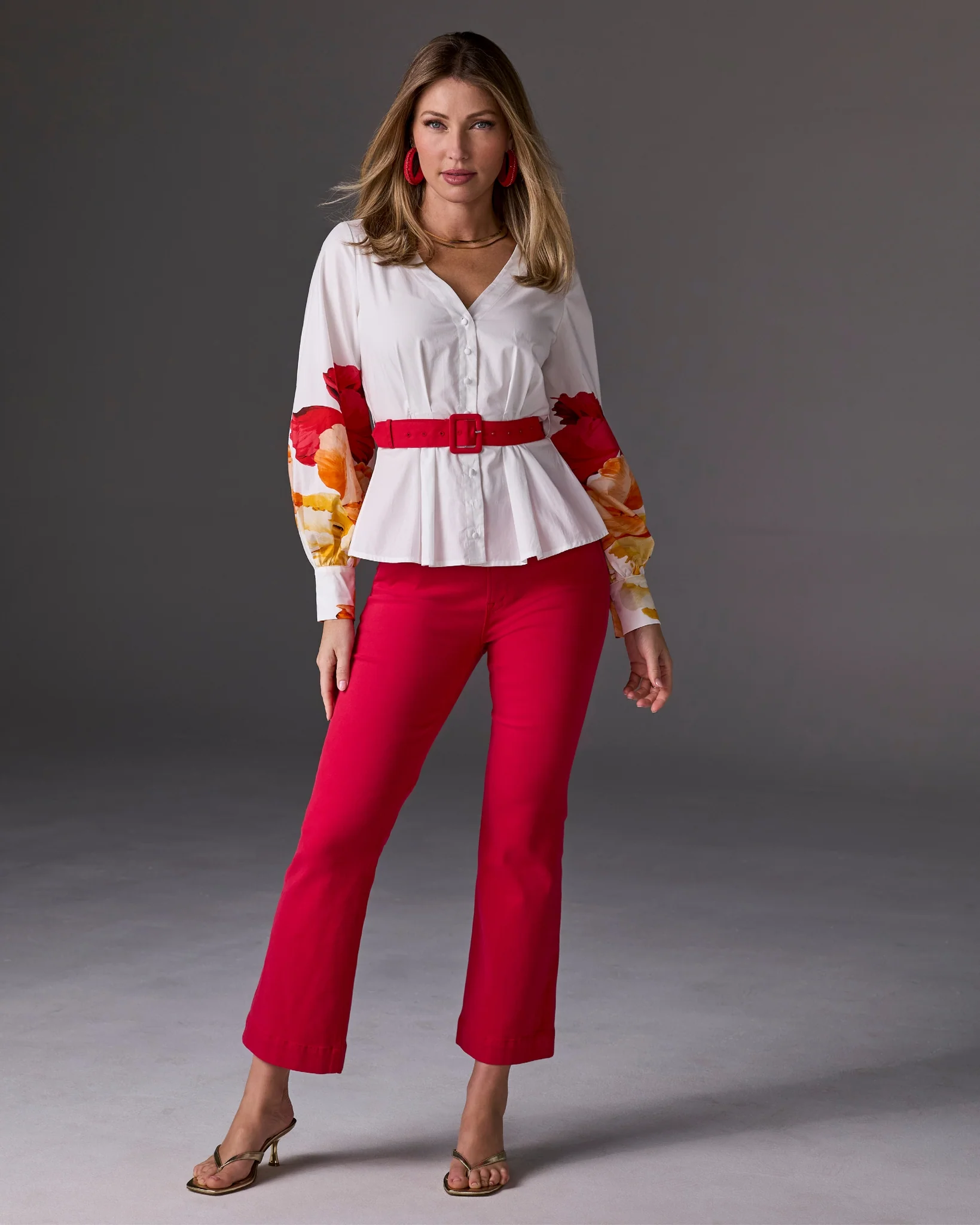 Monterey Kick Flare Ankle Jean True Red - Mycitystee