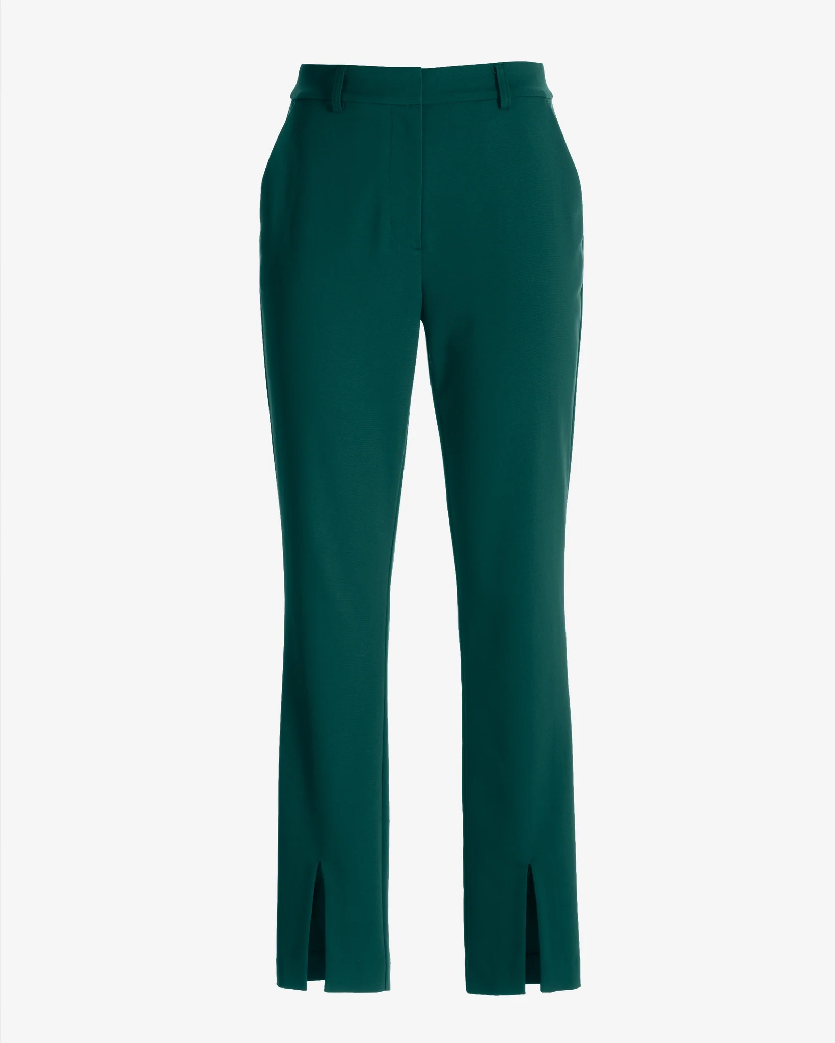 Newport Modern Slim Straight Leg Slit Front Trouser Pant Deep Emerald - Mycitystee