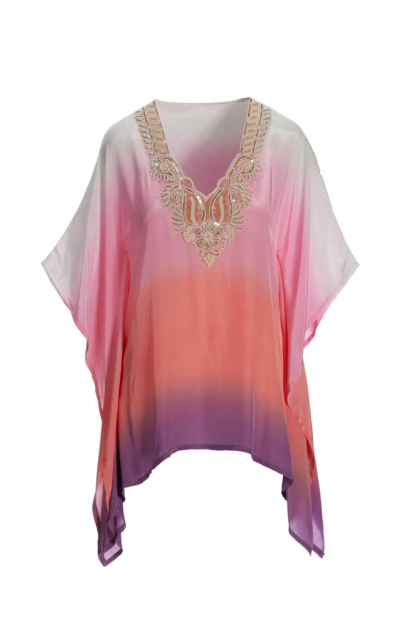 Embellished Ombre Tunic Top Pink Multi - Mycitystee