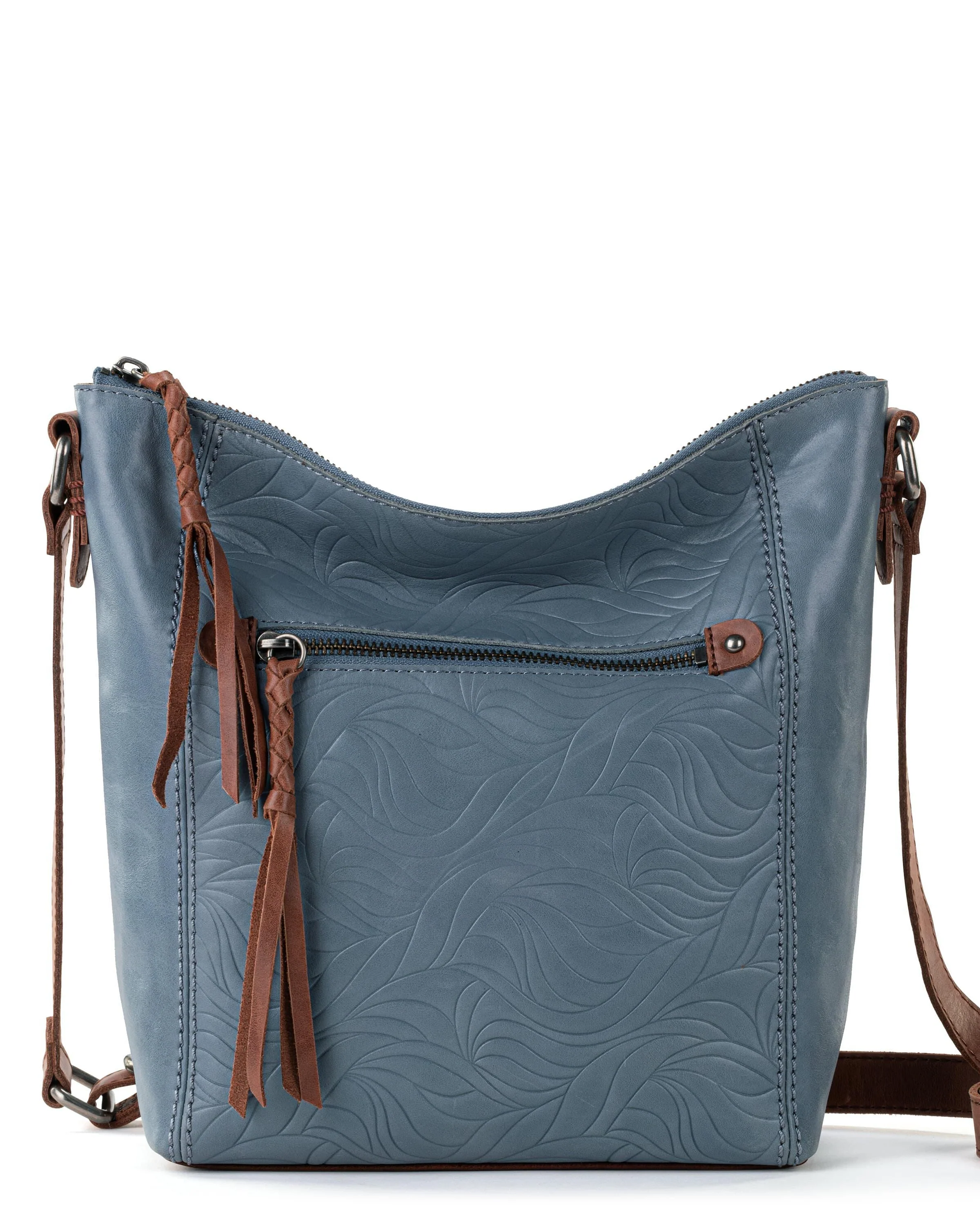 Ashland Crossbody - Leather - Maritime Wave Embossed - Mycitystee