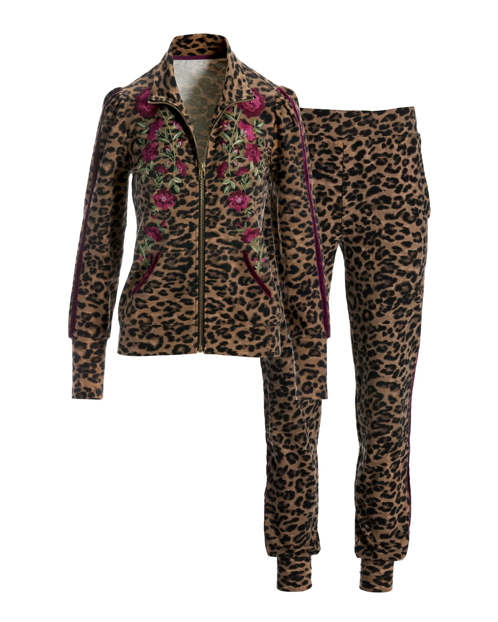 Cheetah Rose French Terry Set Black Multi - Mycitystee