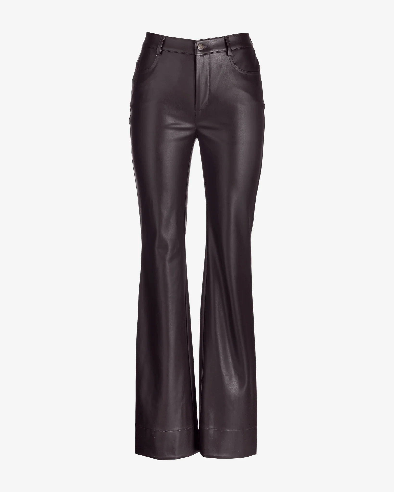 Monterey Faux Leather Five Pocket Bootcut Pant Chocolate - Mycitystee