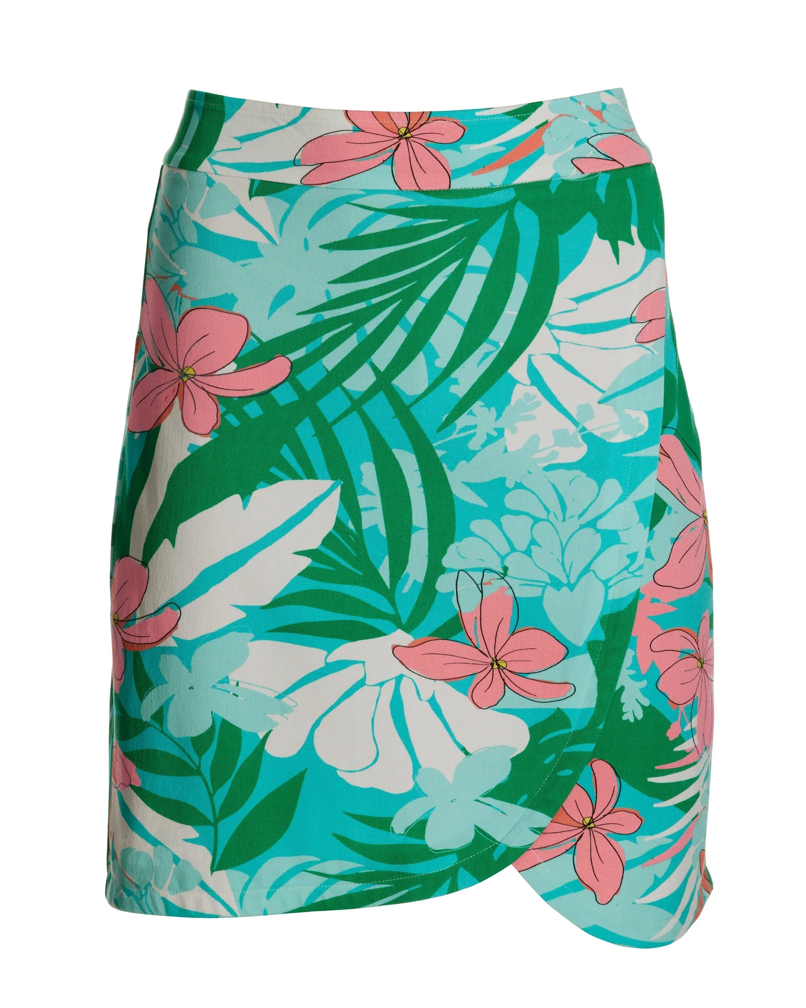 Floral Tropical Print Twill Pull-On Skort Multi - Mycitystee