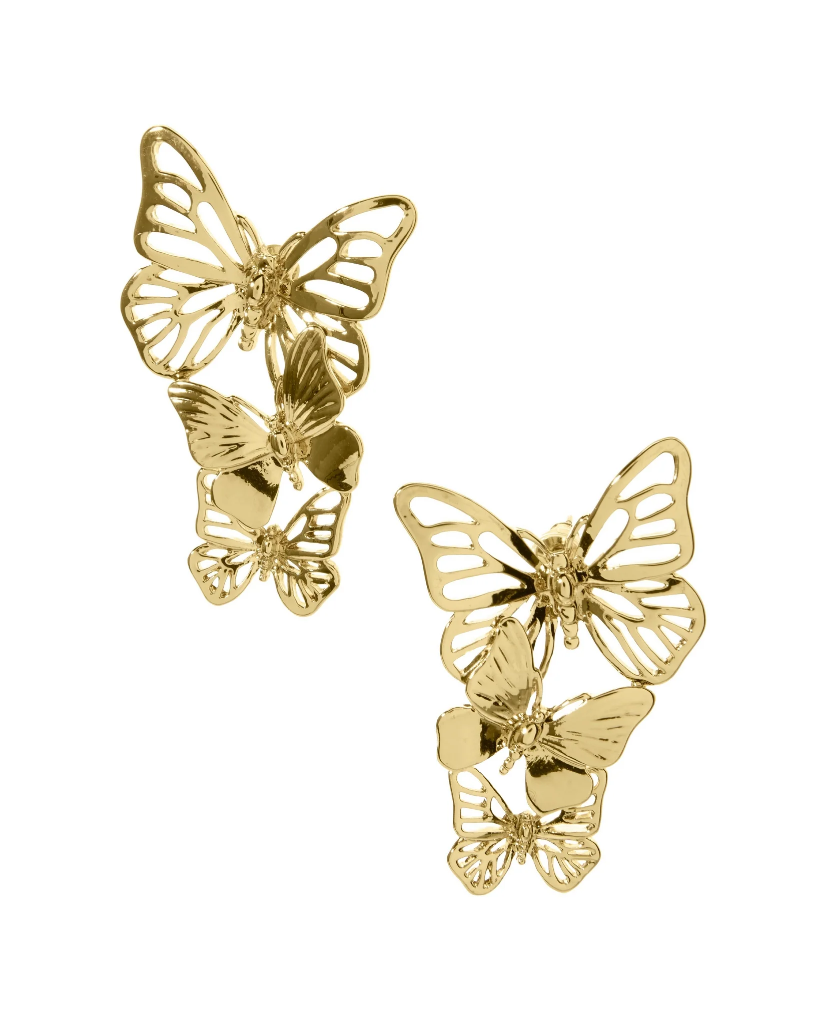 Stacked Butterfly Earring Gold - Mycitystee
