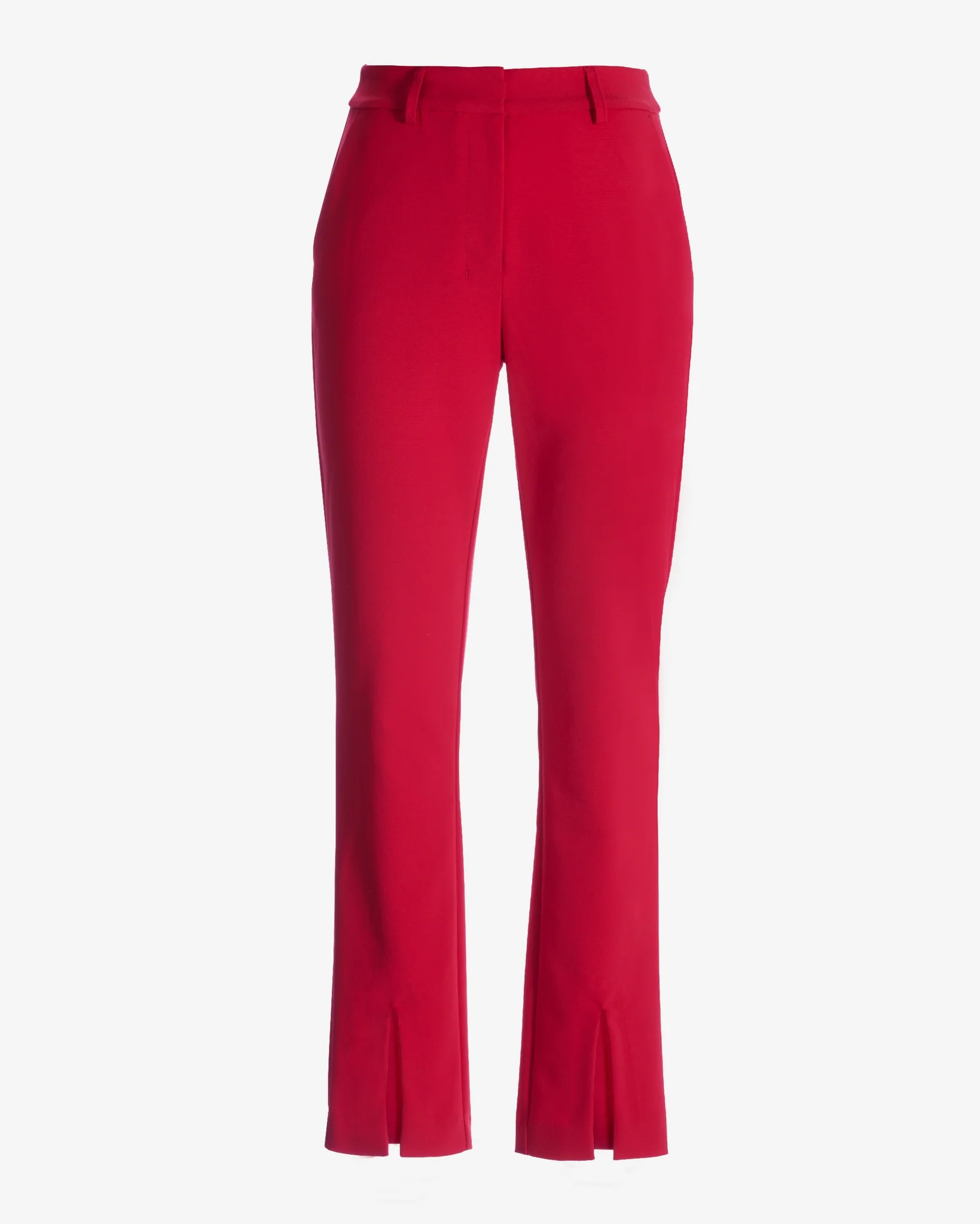 Newport Modern Slim Straight Leg Slit Front Trouser Pant Racing Red - Mycitystee