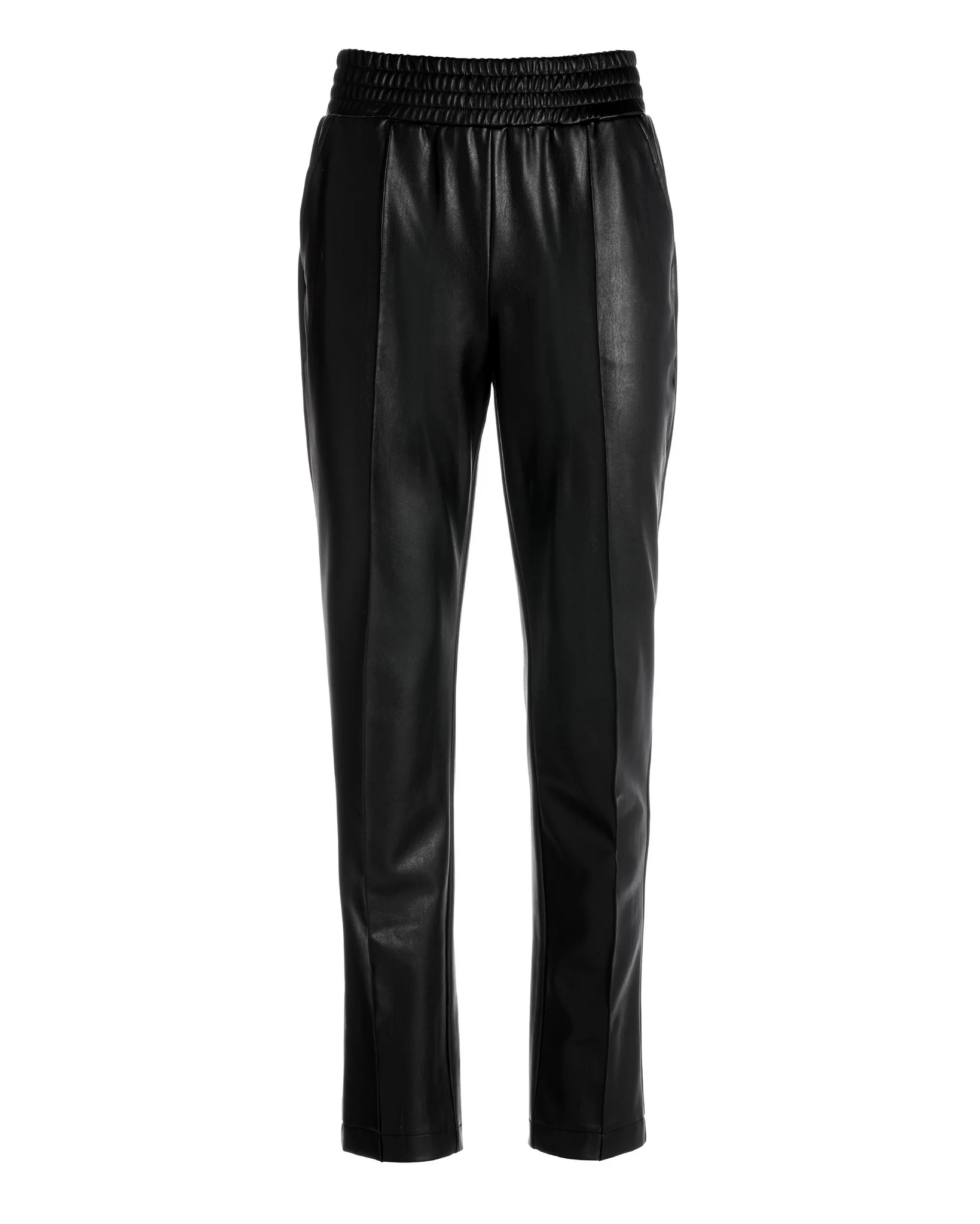 Faux Leather Pull-On Ankle Pant Black - Mycitystee