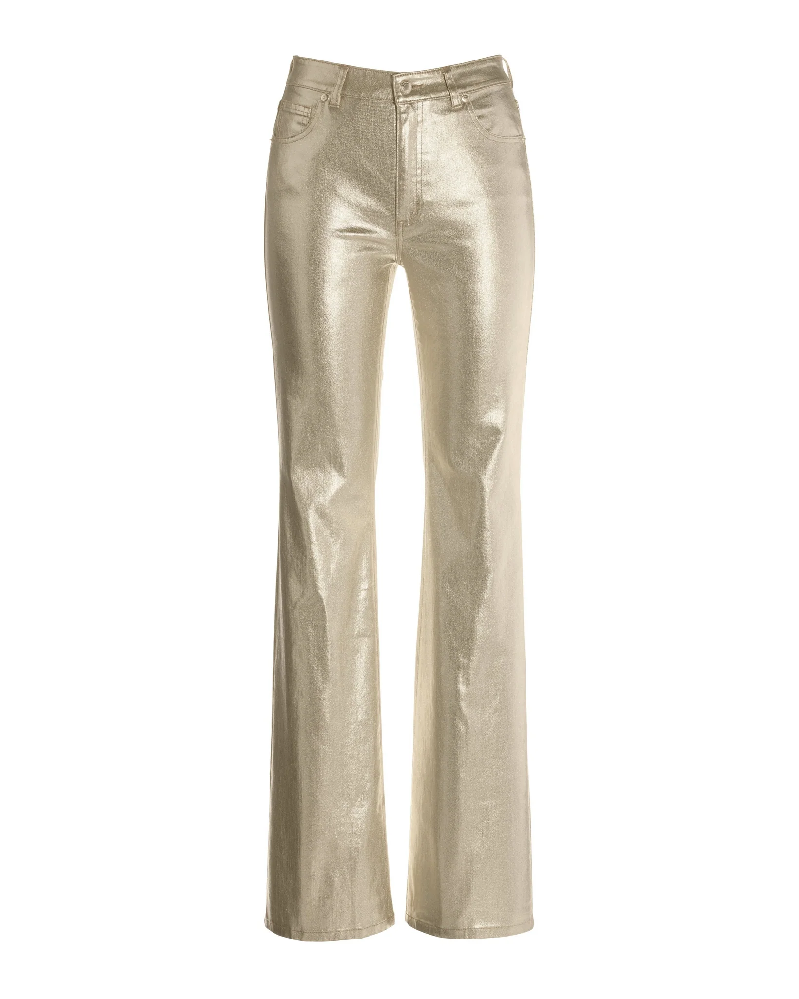 Monterey Metallic Coated High Waist Bootcut Jean Gold Metallic - Mycitystee