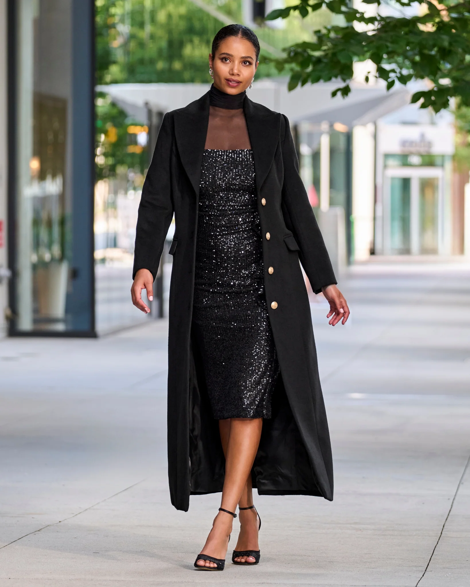 Full Length Classic Tailored Coat Black - Mycitystee