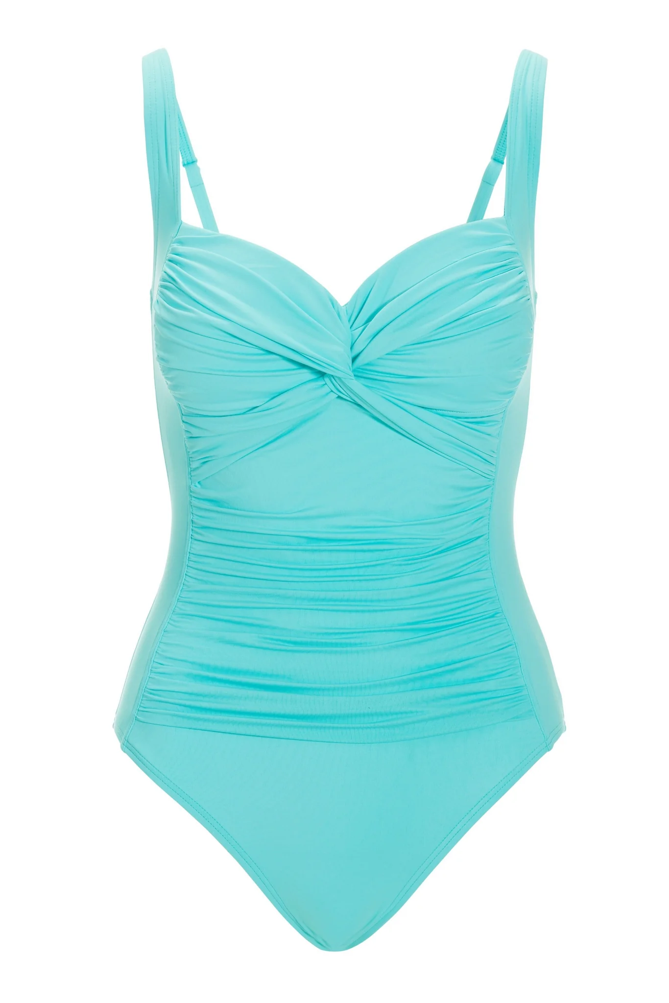 Swim Sense Twist Front One-Piece Swimsuit Fountain Blue - Mycitystee