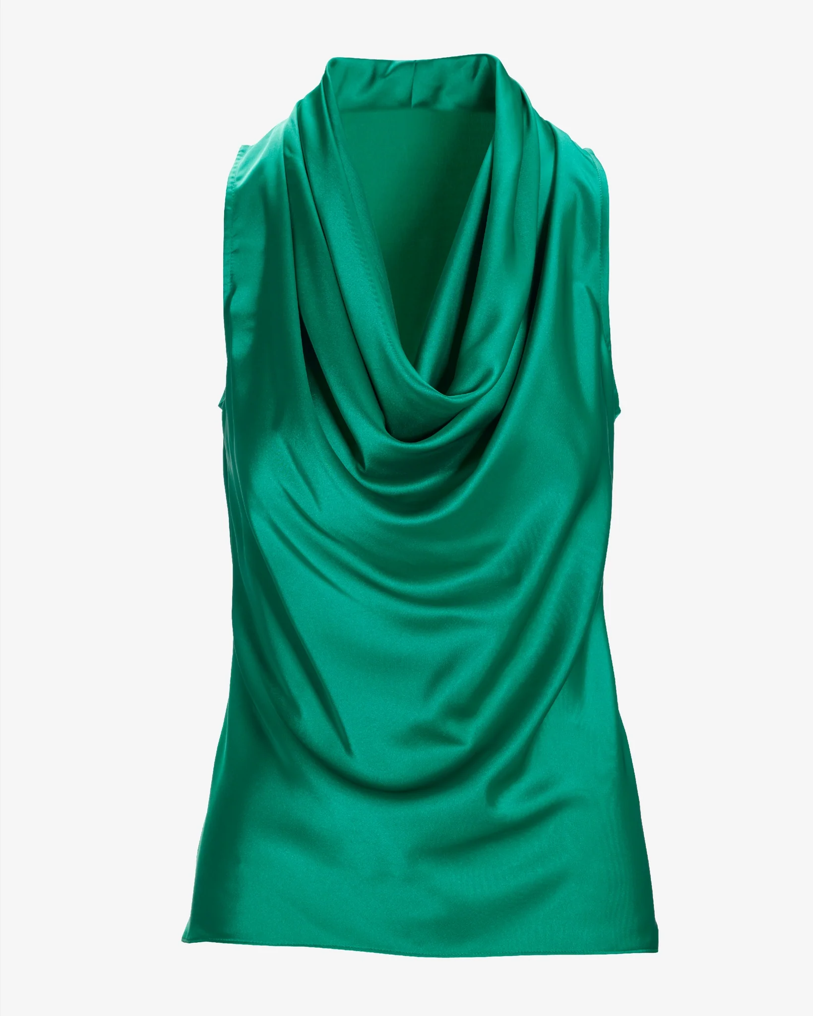 Marilyn Cowl-Neck Charmeuse Blouse Parakeet - Mycitystee