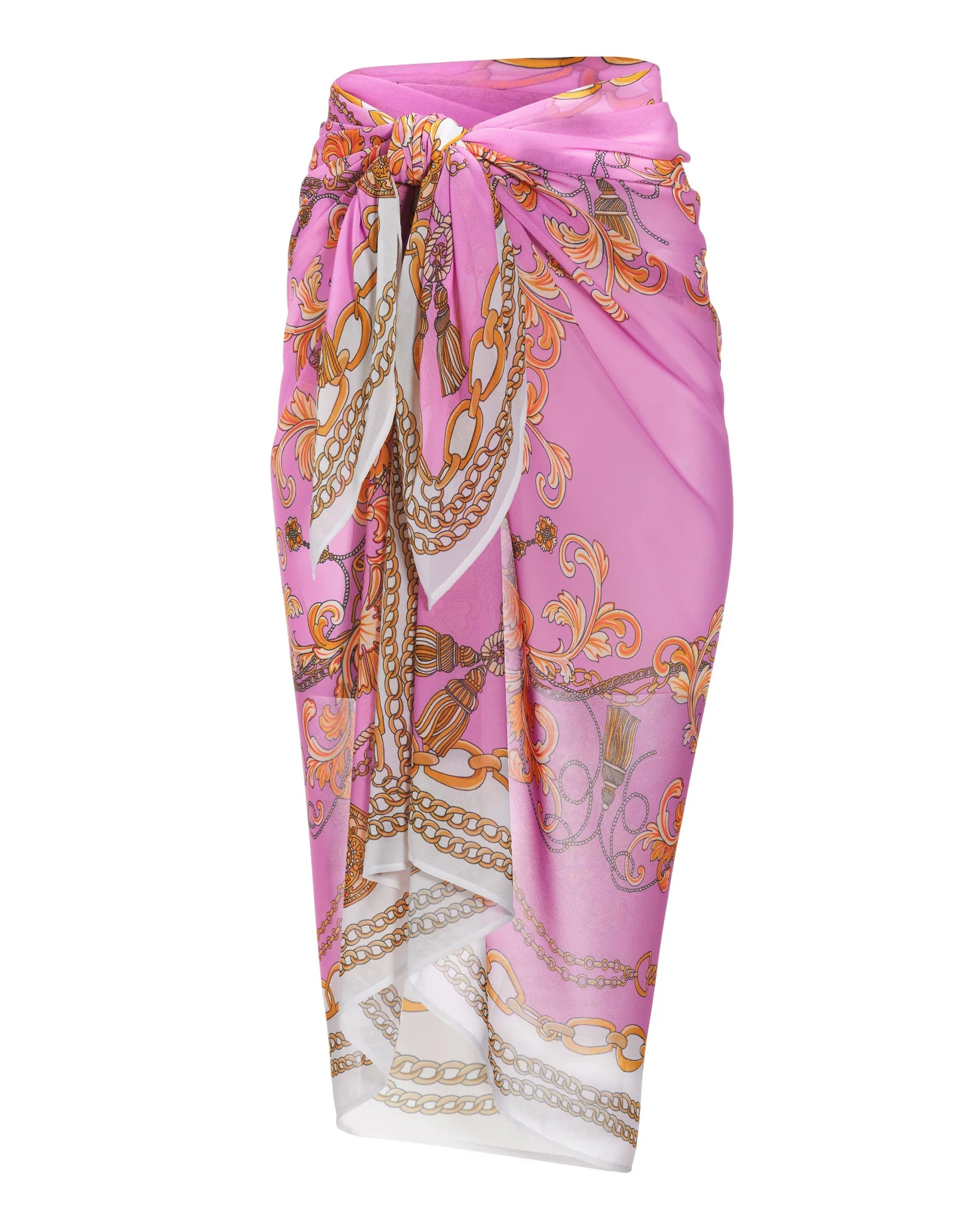 Filigree Status Print Pareo Cover Up Pink - Mycitystee