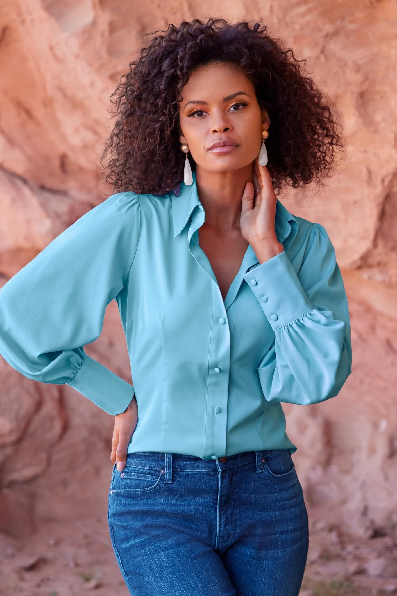 Gold Tear Drop Earring Gold Multi - Mycitystee