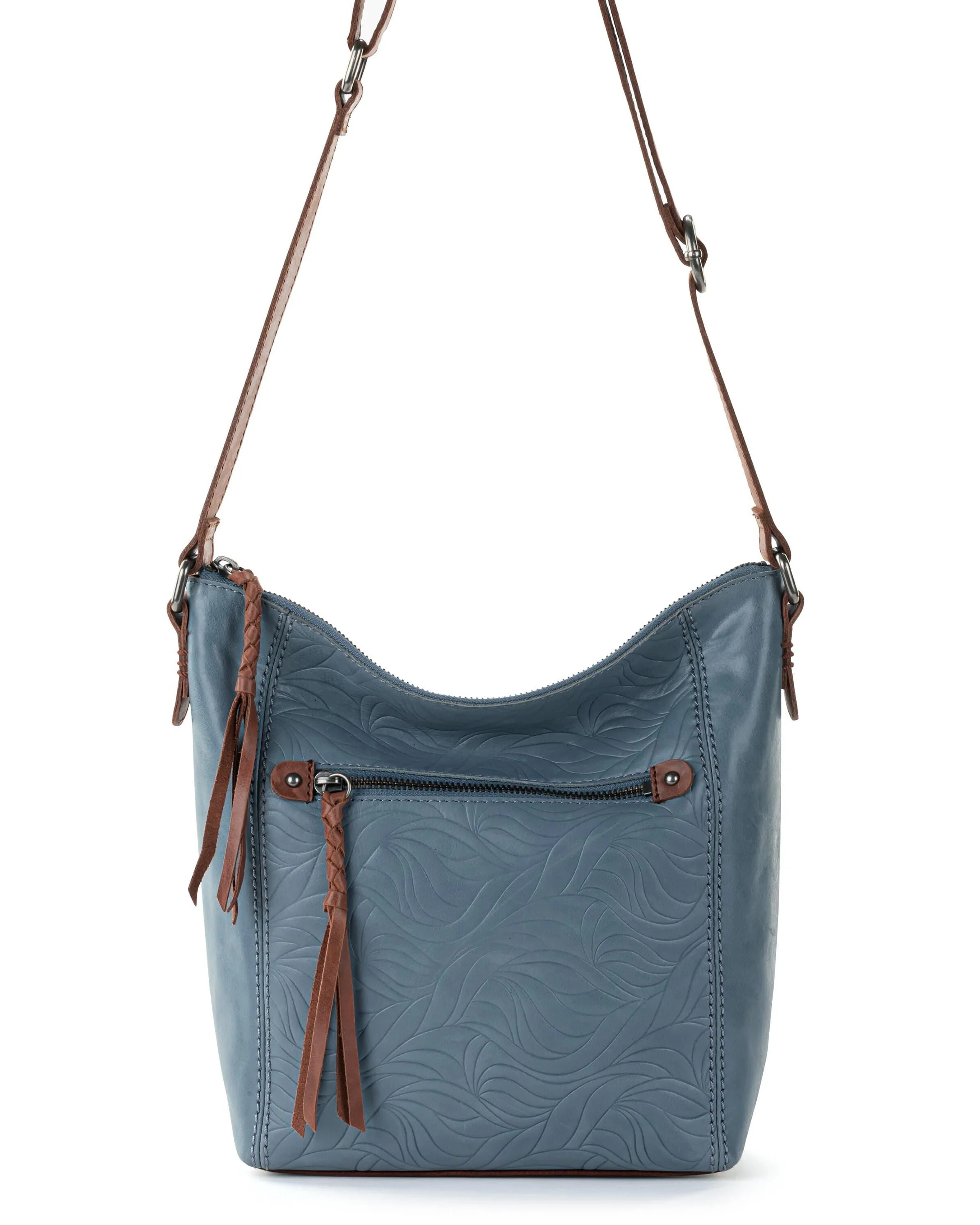 Ashland Crossbody - Leather - Maritime Wave Embossed - Mycitystee