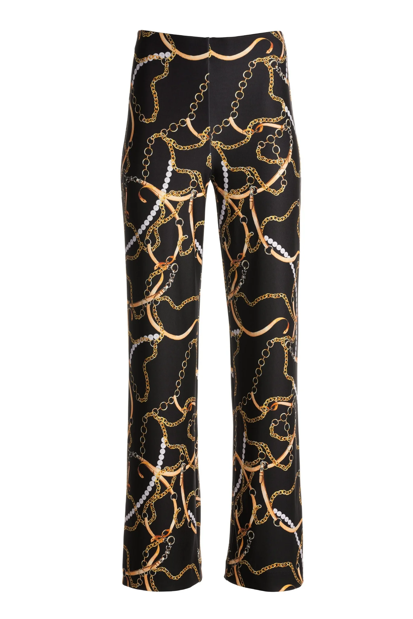 Beyond Travel Status Pearls Print Palazzo Pant Black Multi - Mycitystee