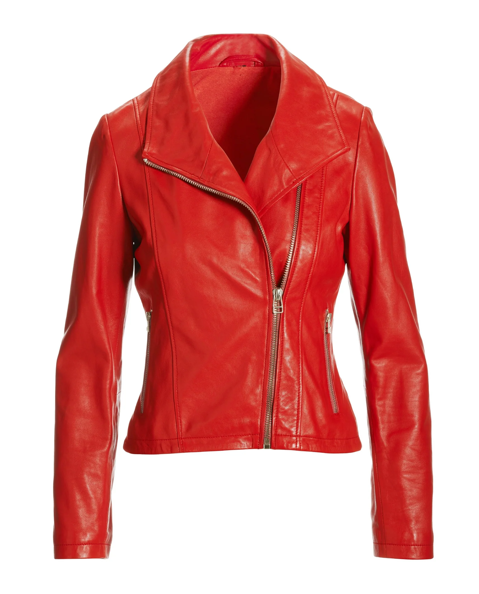 Leather Collared Moto Jacket Caliente - Mycitystee