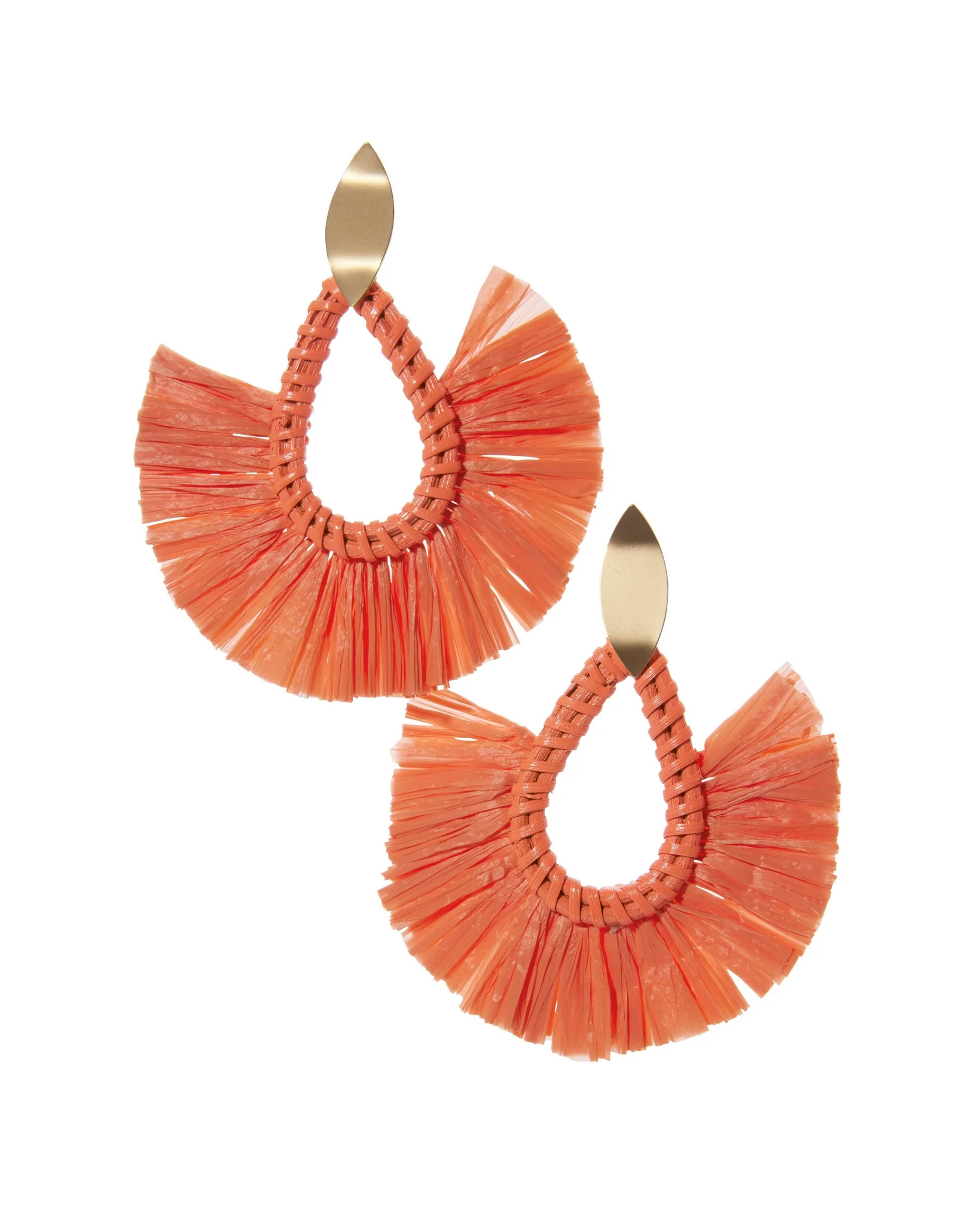 Straw Teardrop Earring Coral - Mycitystee
