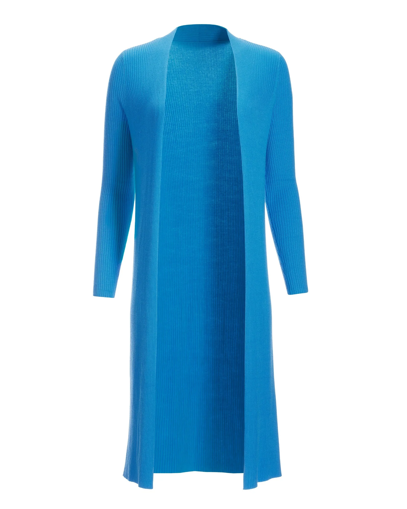 Rib Long Cardigan Sweater Blithe Blue - Mycitystee