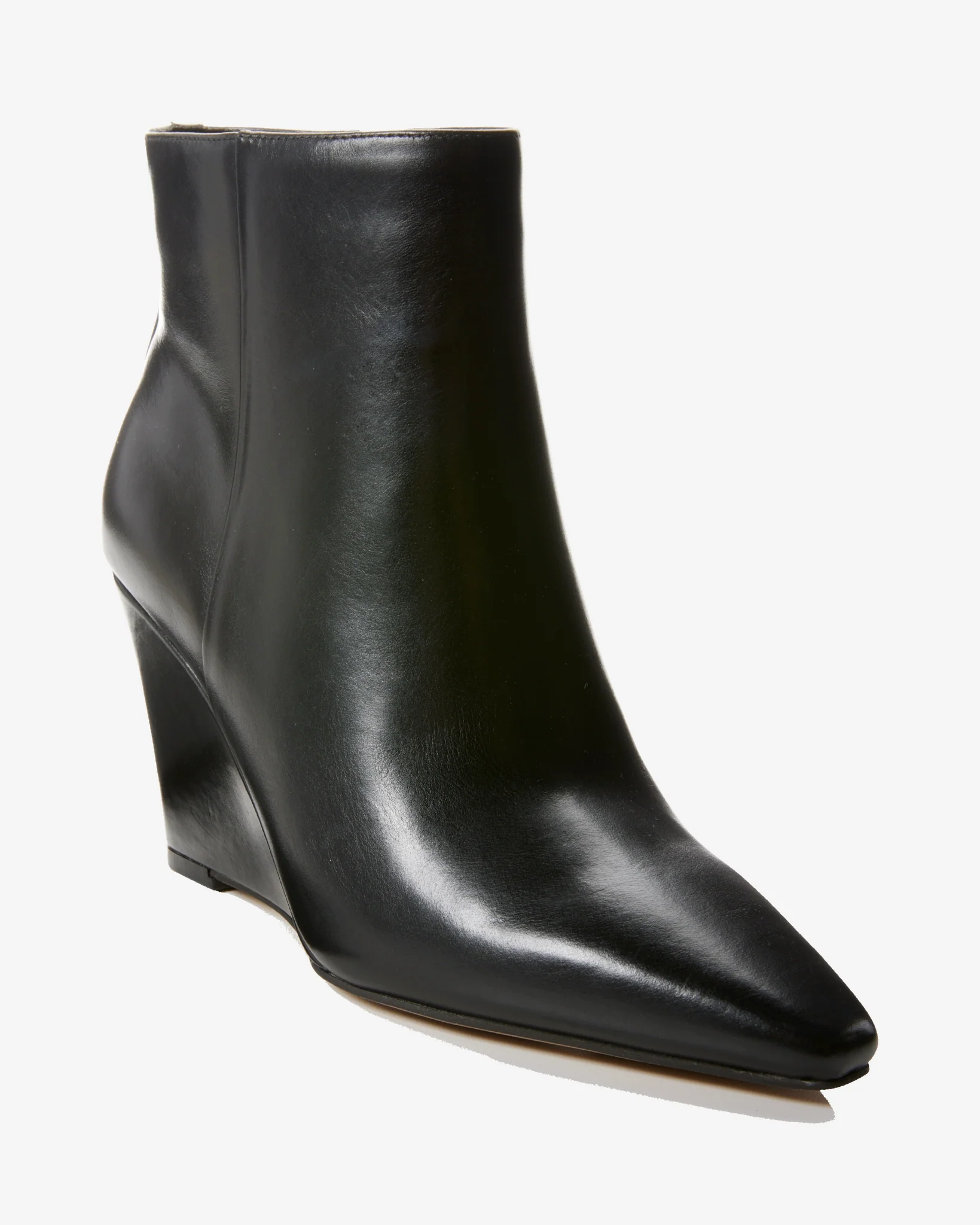 Leather Wedge Bootie Black - Mycitystee